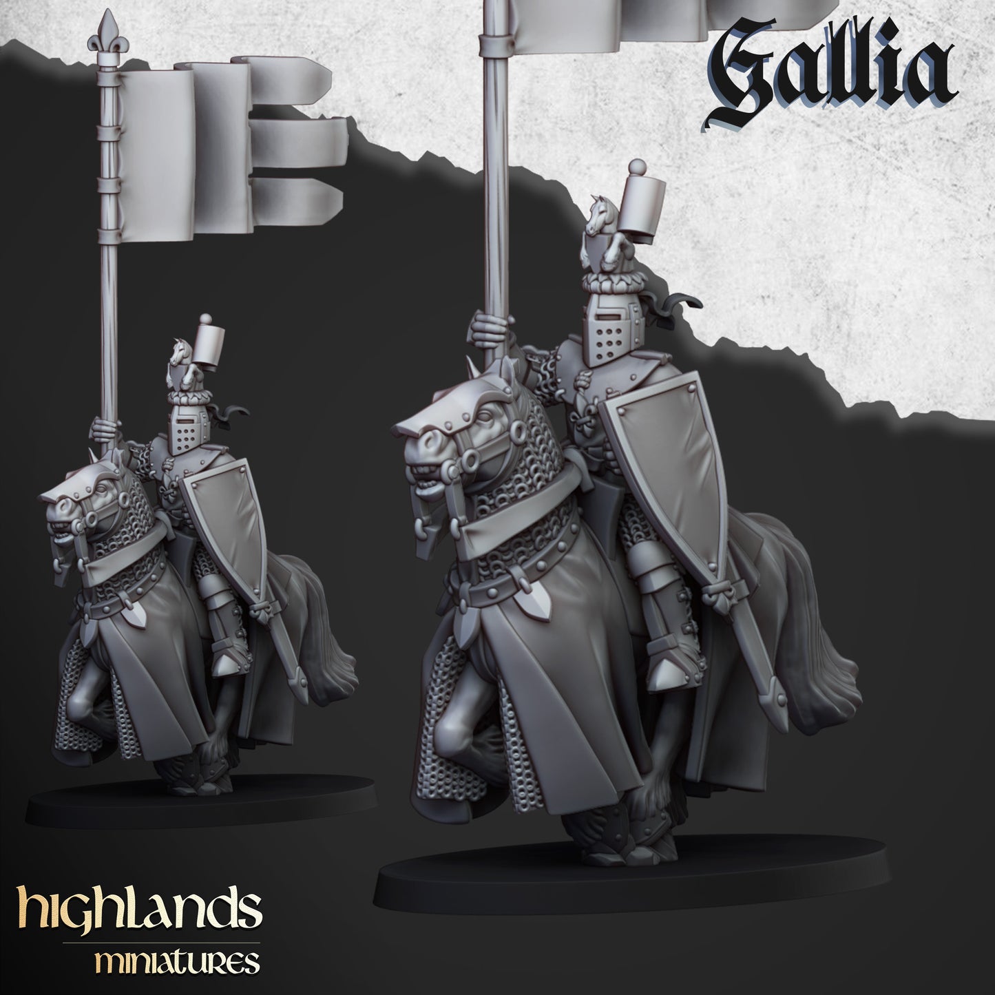 Miniatura Caballeros del Grial Bretones resina 28mm sin pintar - Drakholm