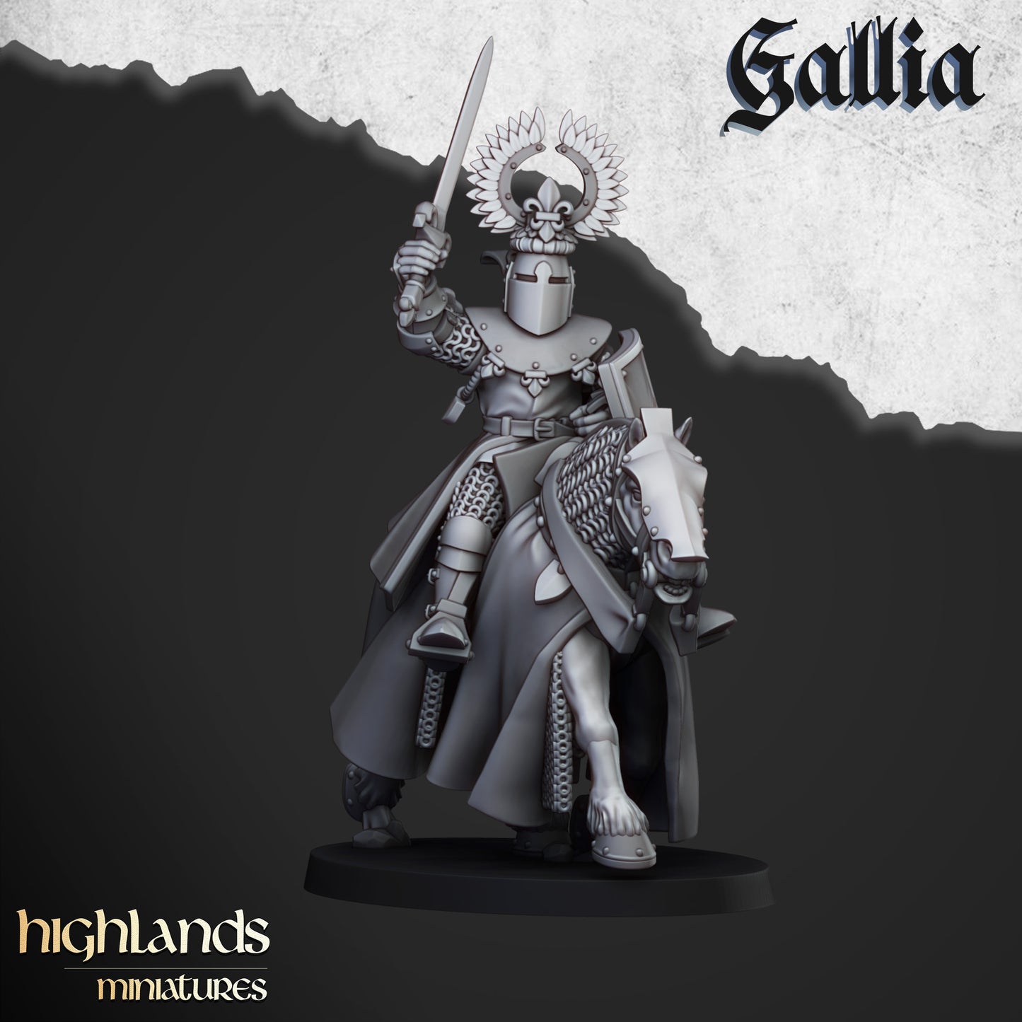 Miniatura Caballeros del Grial Bretones resina 28mm sin pintar - Drakholm