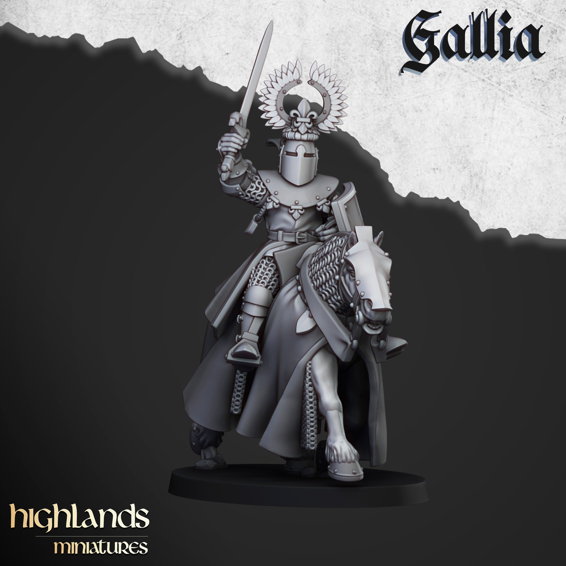 Miniatura Caballeros del Grial Bretones resina 28mm sin pintar - Drakholm
