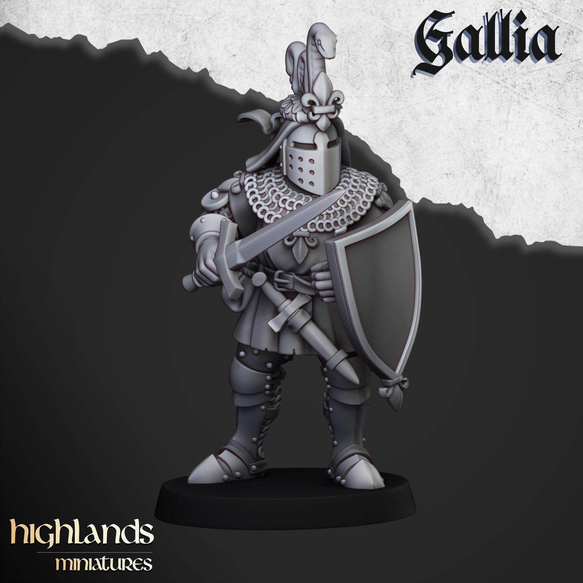 Miniatura Caballeros de Gallia Bretones resina 28mm sin pintar - Drakholm