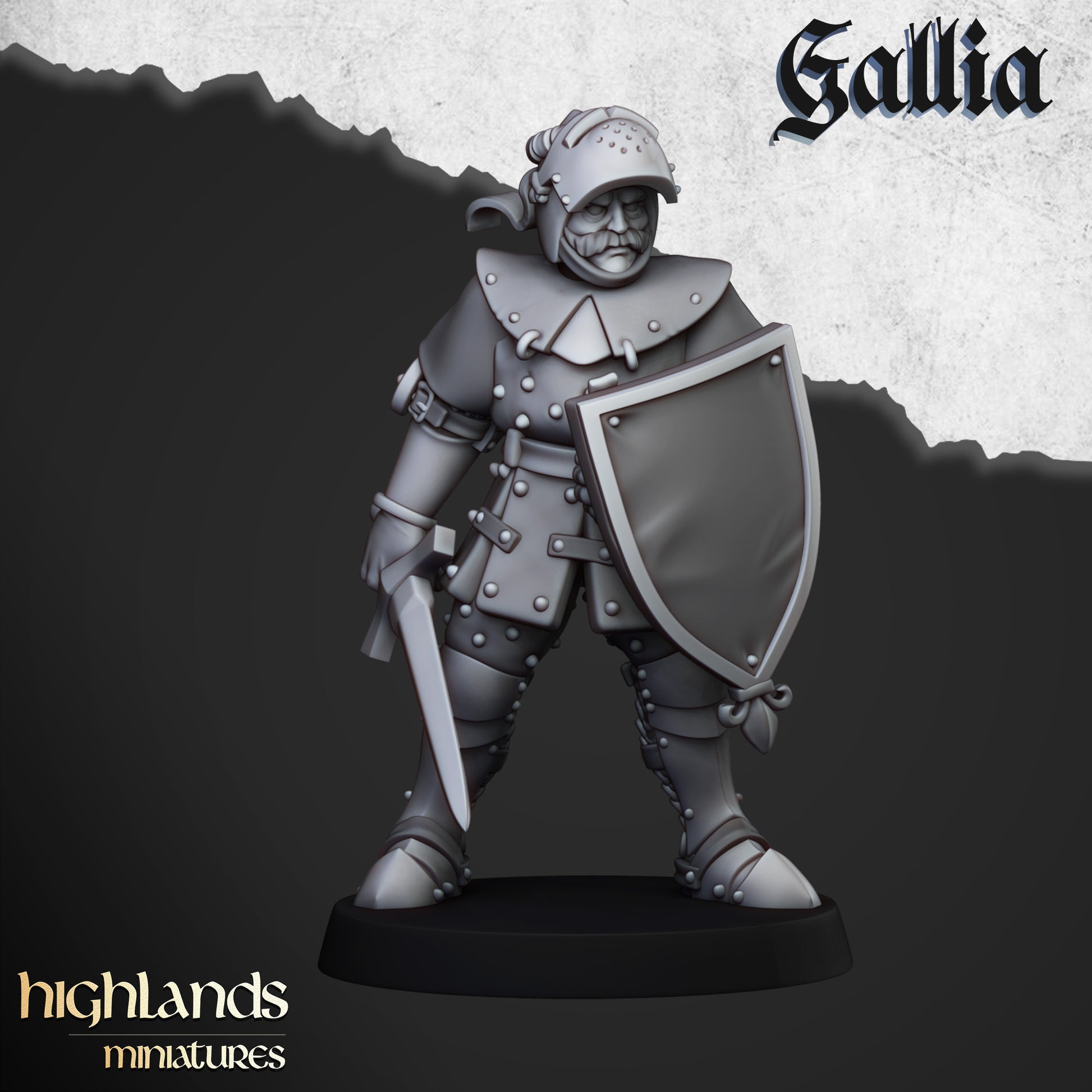 Miniatura Caballeros de Gallia Bretones resina 28mm sin pintar - Drakholm