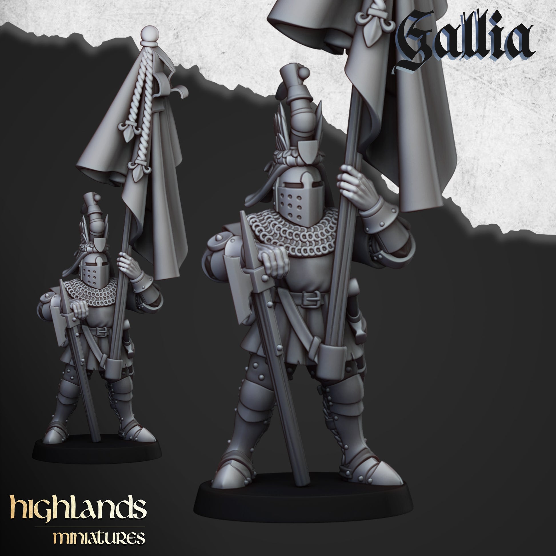 Miniatura Caballeros de Gallia Bretones resina 28mm sin pintar - Drakholm