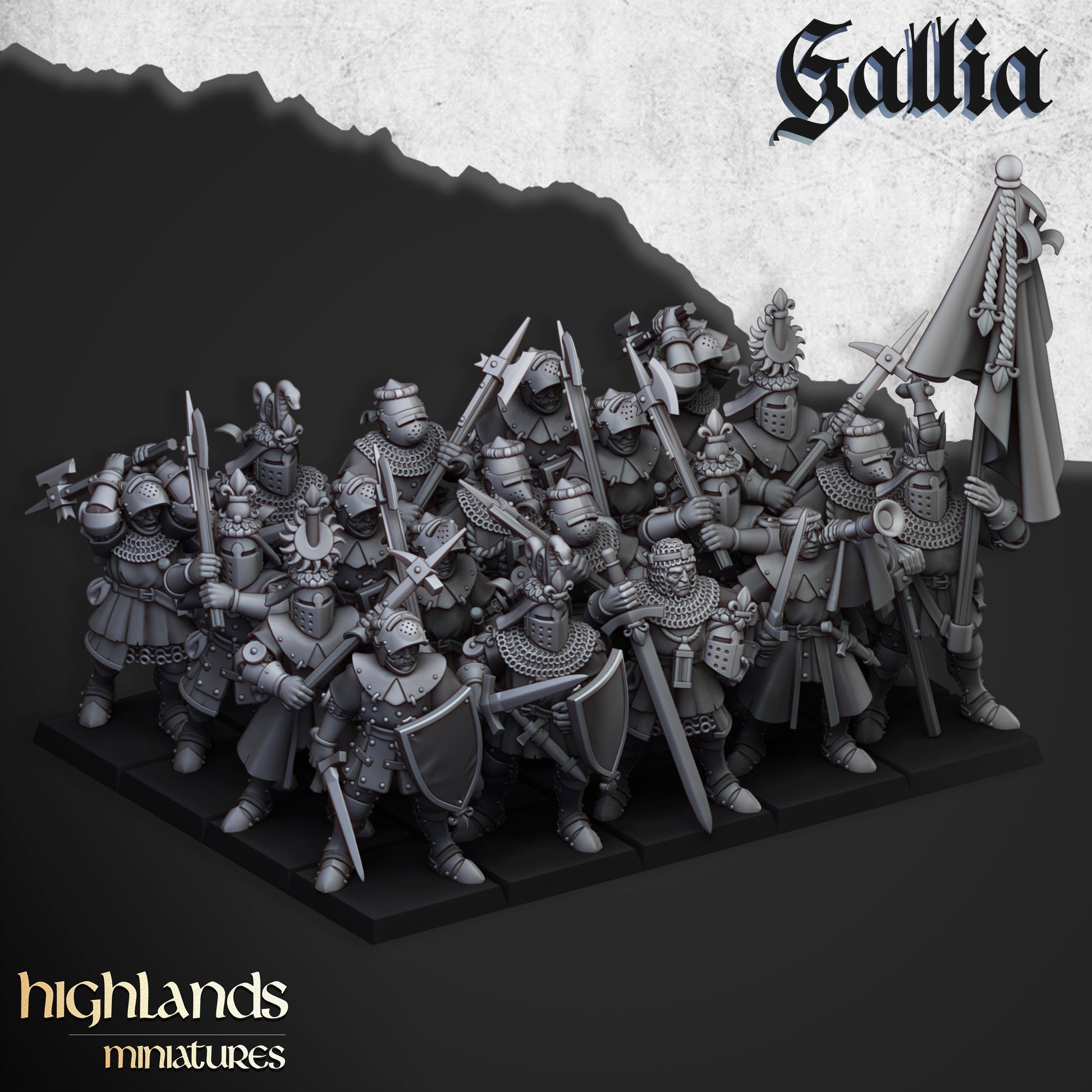 Miniatura Caballeros de Gallia Bretones resina 28mm sin pintar - Drakholm