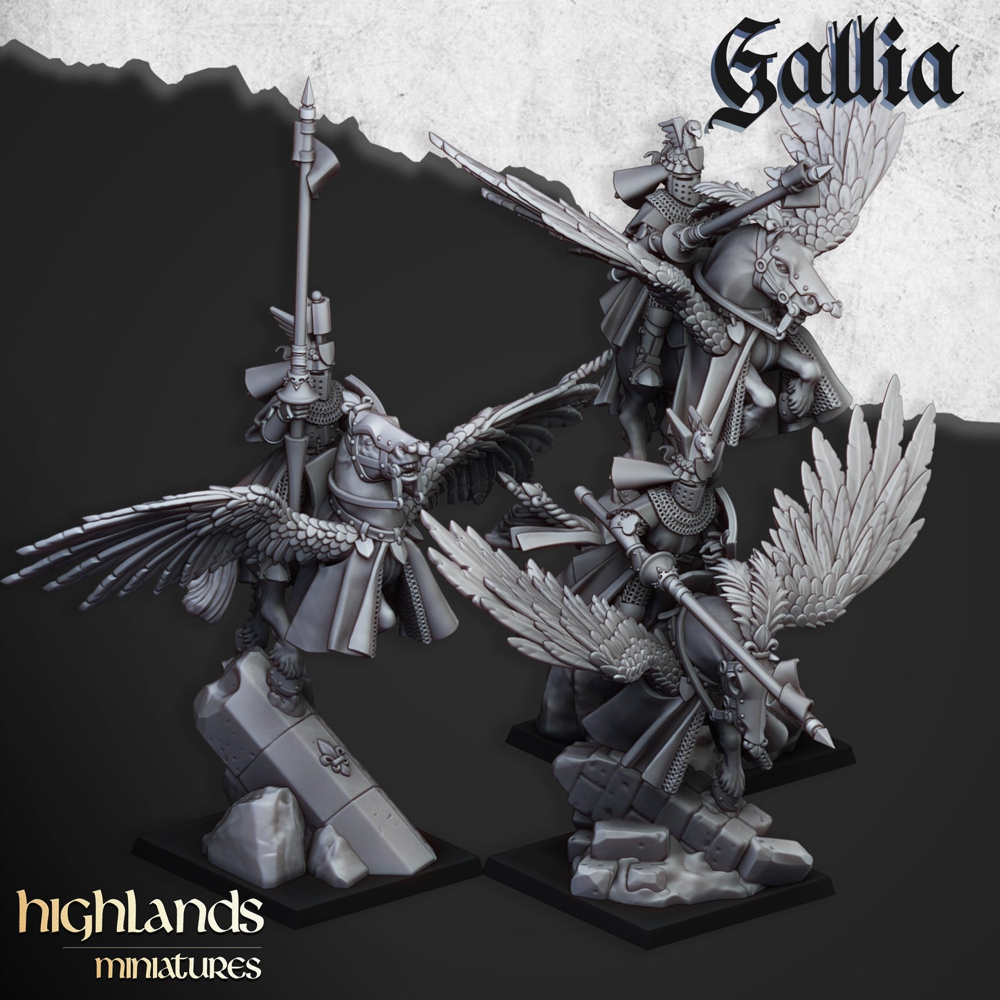 Miniatura Caballeros de Gallia a Pie Bretones resina 28mm sin pintar - Drakholm