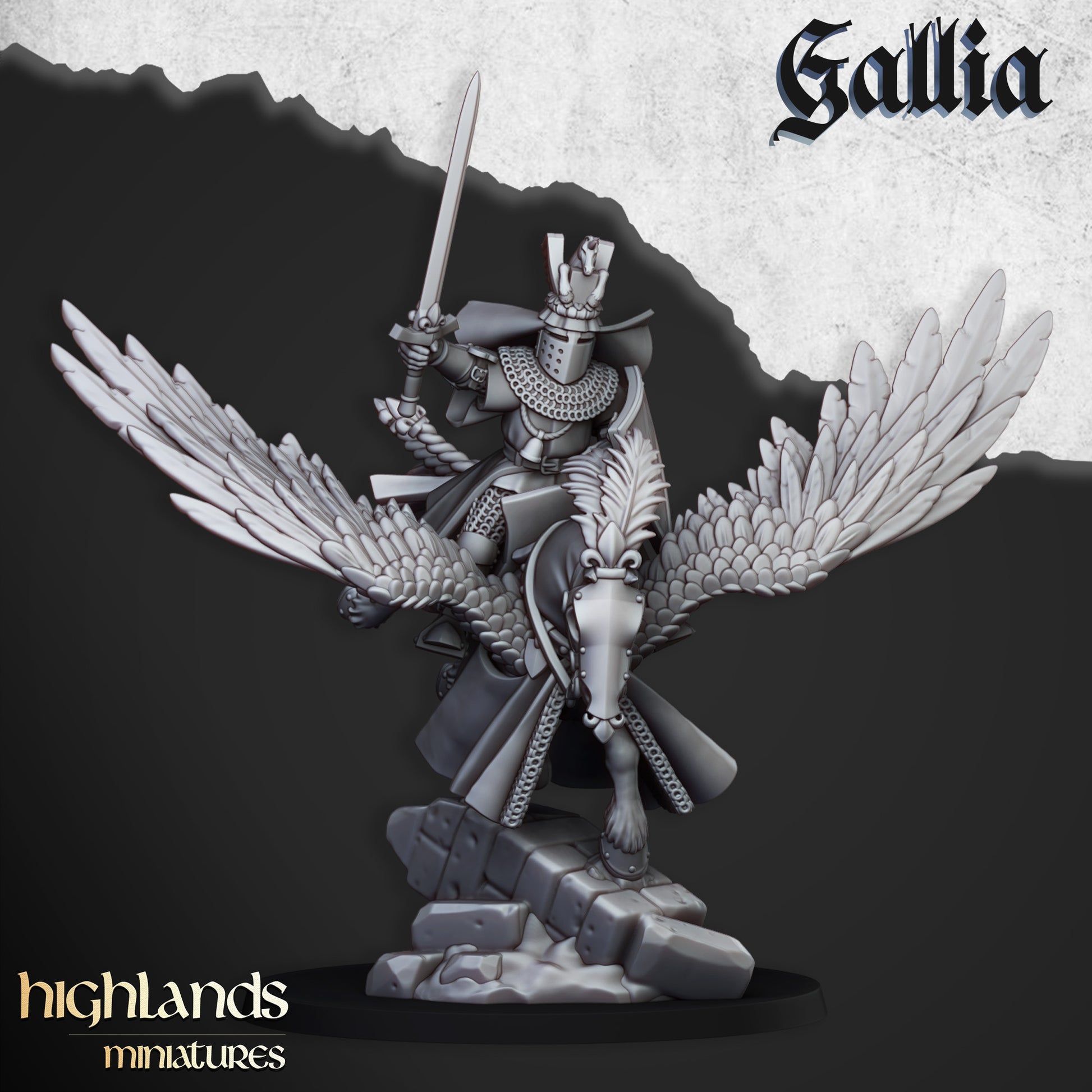 Miniatura Caballeros de Gallia a Pie Bretones resina 28mm sin pintar - Drakholm