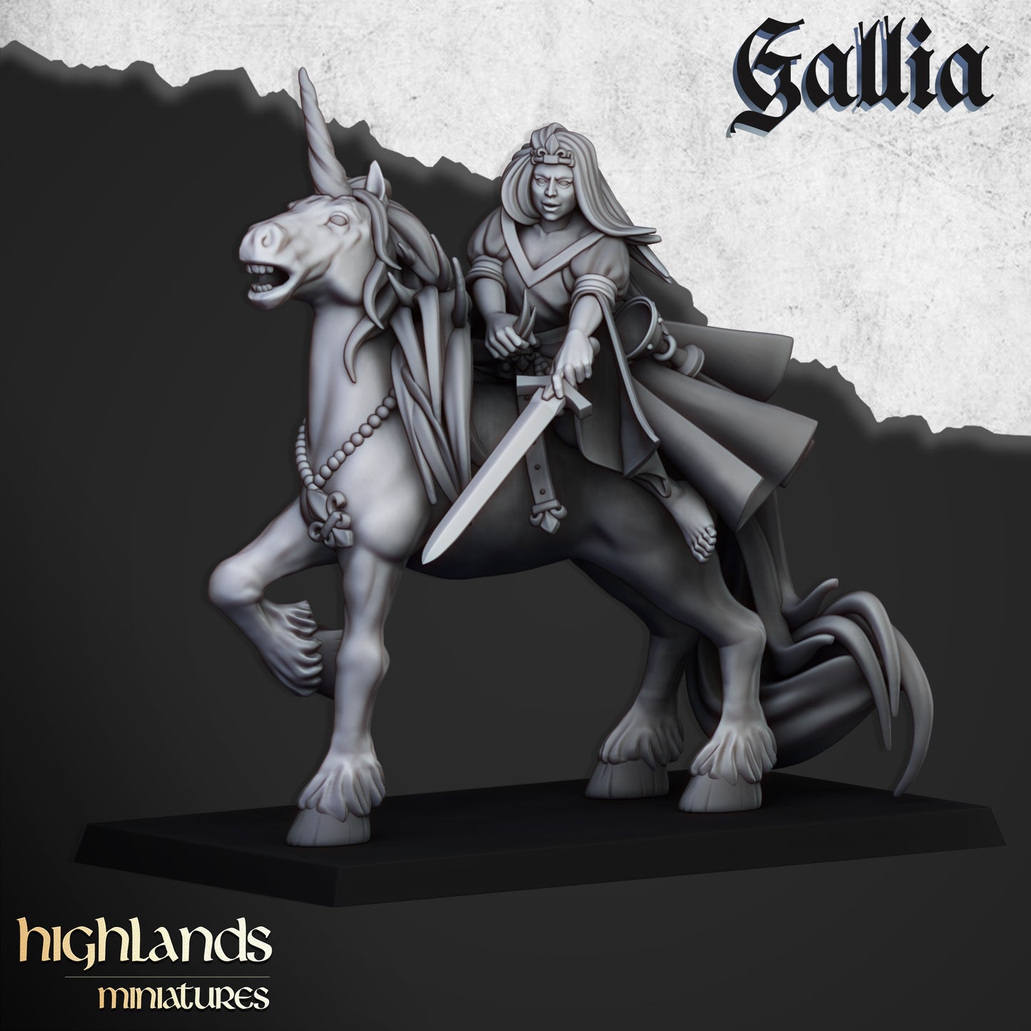 Miniatura Caballeros en Pegaso Bretones resina 28mm sin pintar - Drakholm