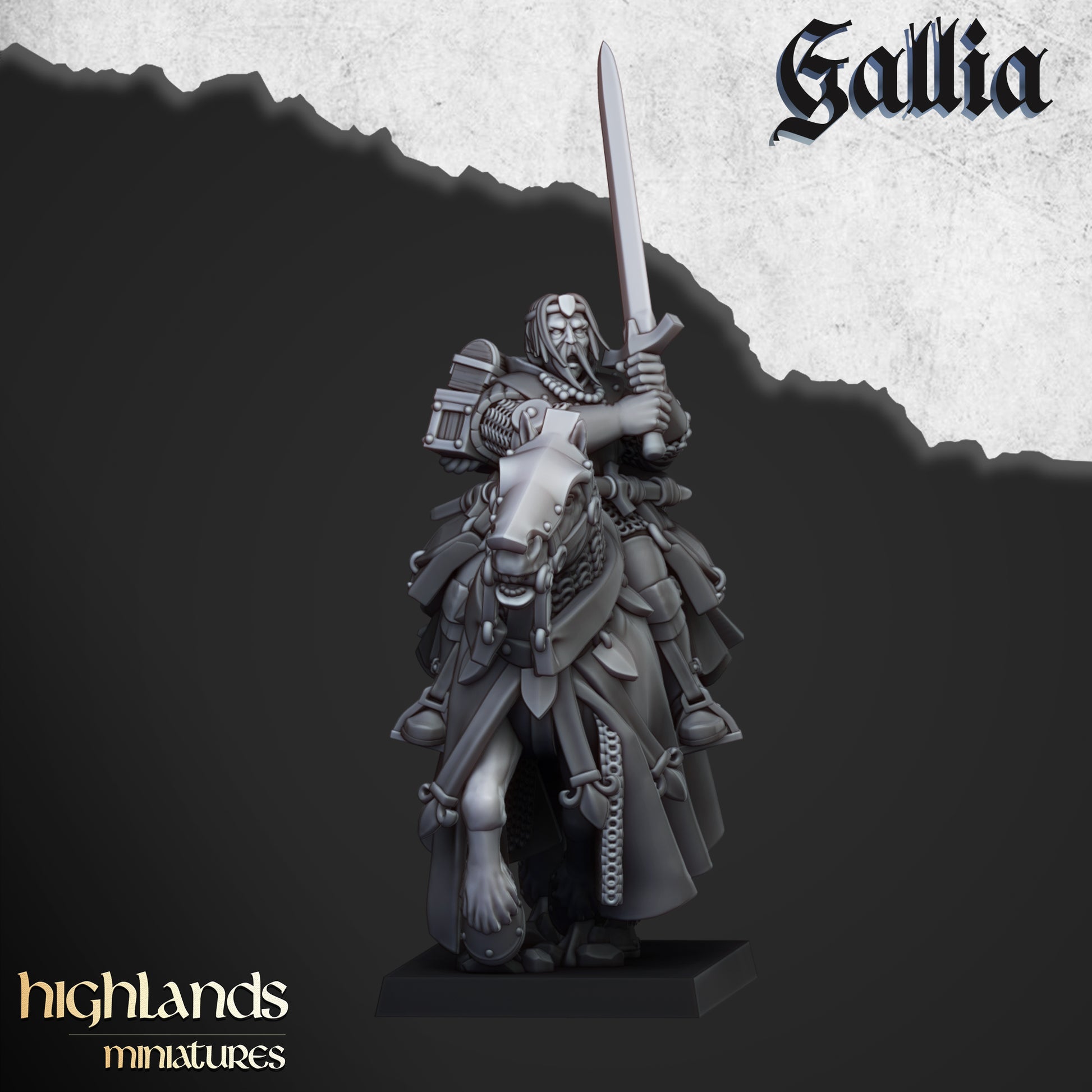 Miniatura Hombres de Armas Montados Bretones resina 28mm sin pintar - Drakholm