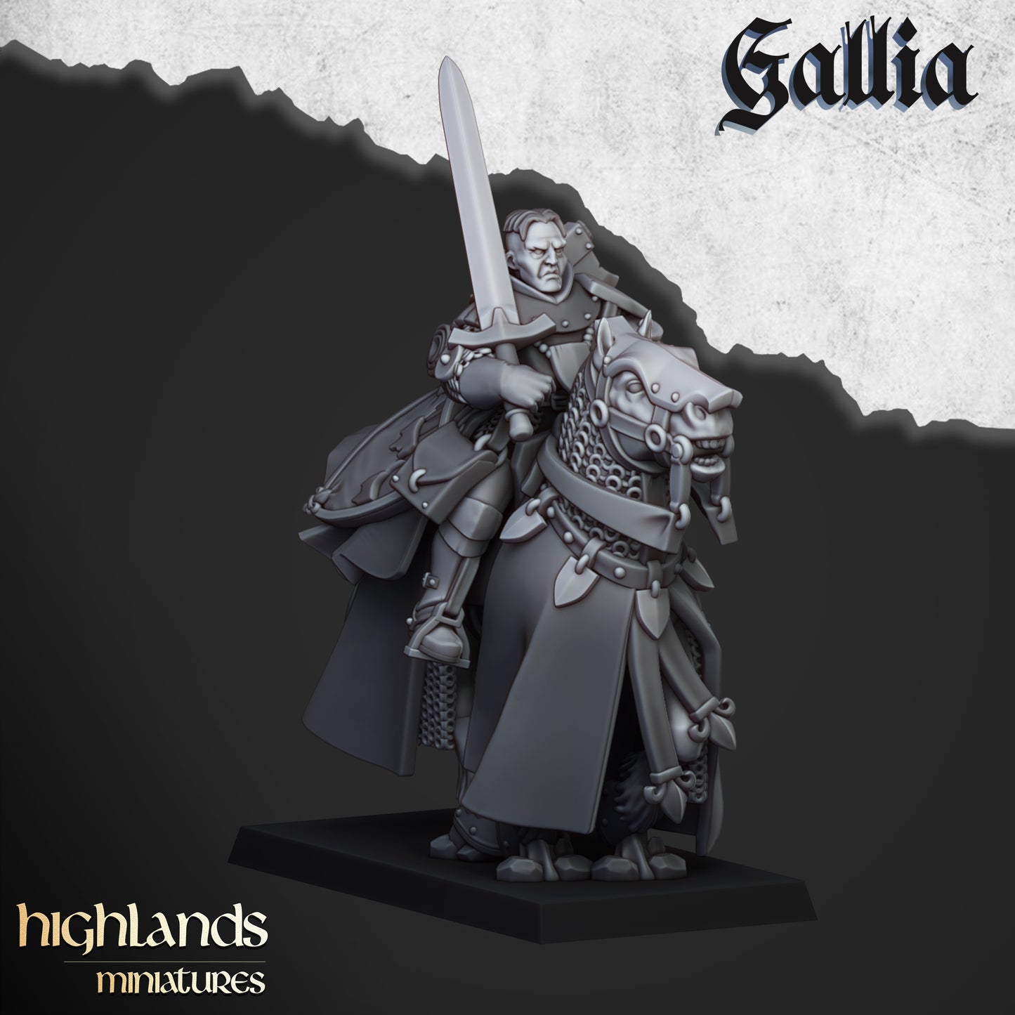 Miniatura Hombres de Armas Montados Bretones resina 28mm sin pintar - Drakholm