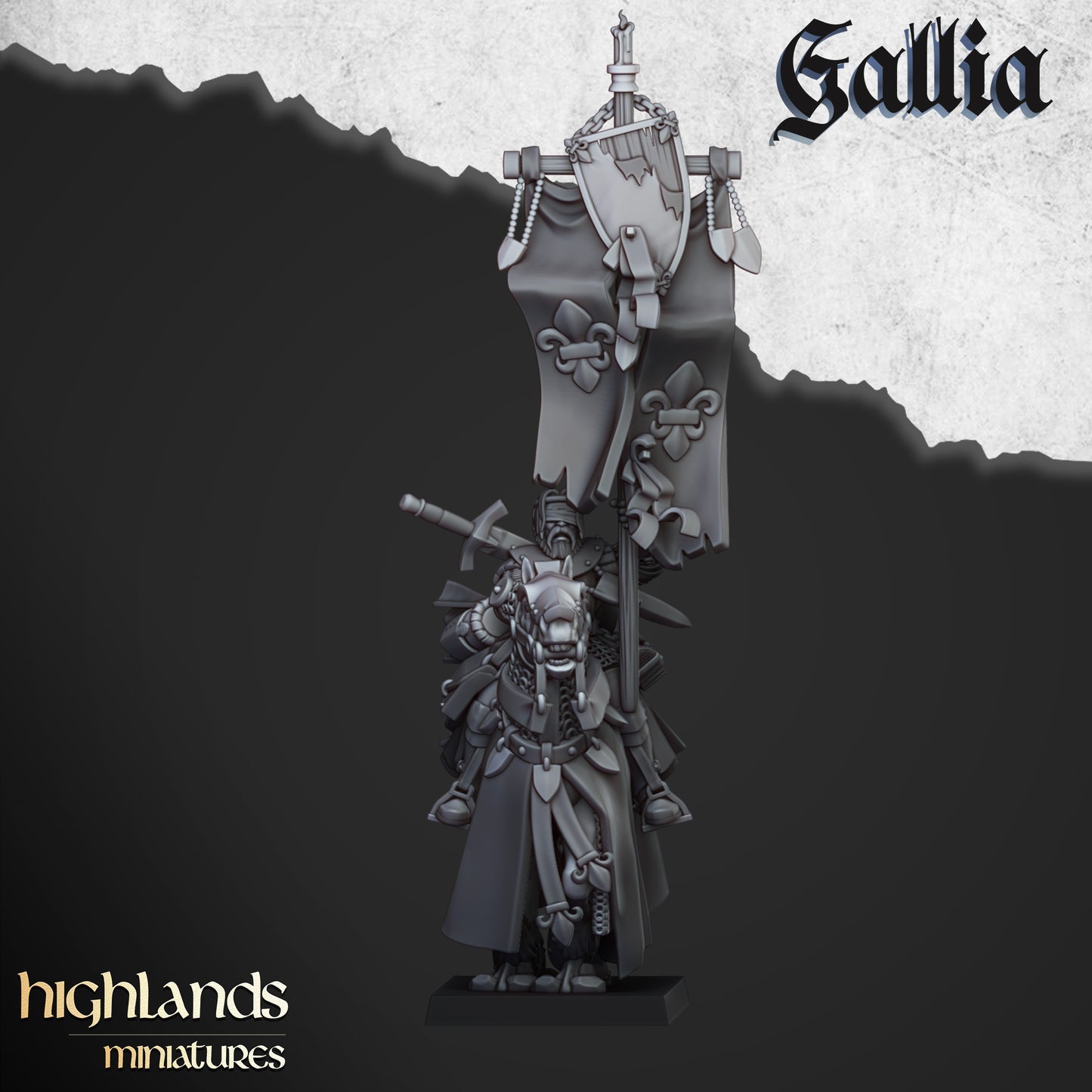 Miniatura Hombres de Armas Montados Bretones resina 28mm sin pintar - Drakholm