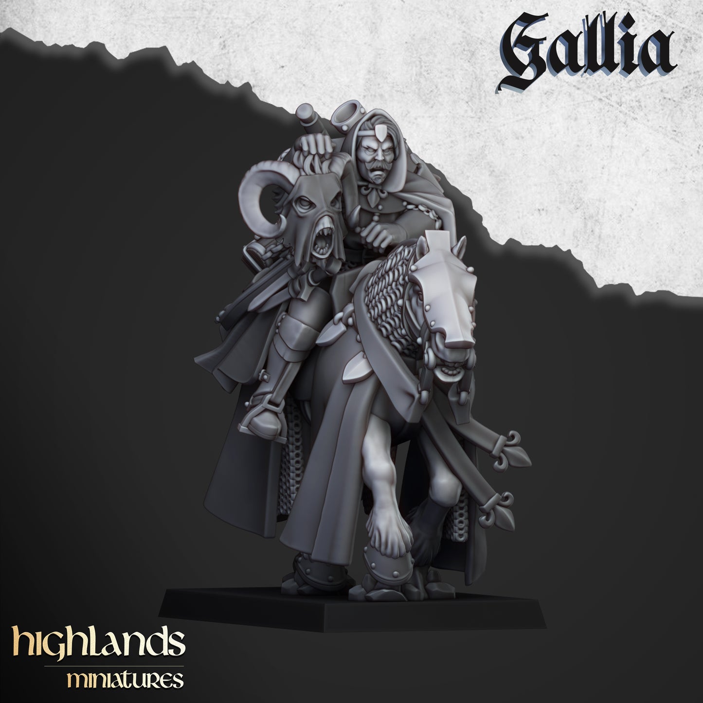 Miniatura Hombres de Armas Montados Bretones resina 28mm sin pintar - Drakholm