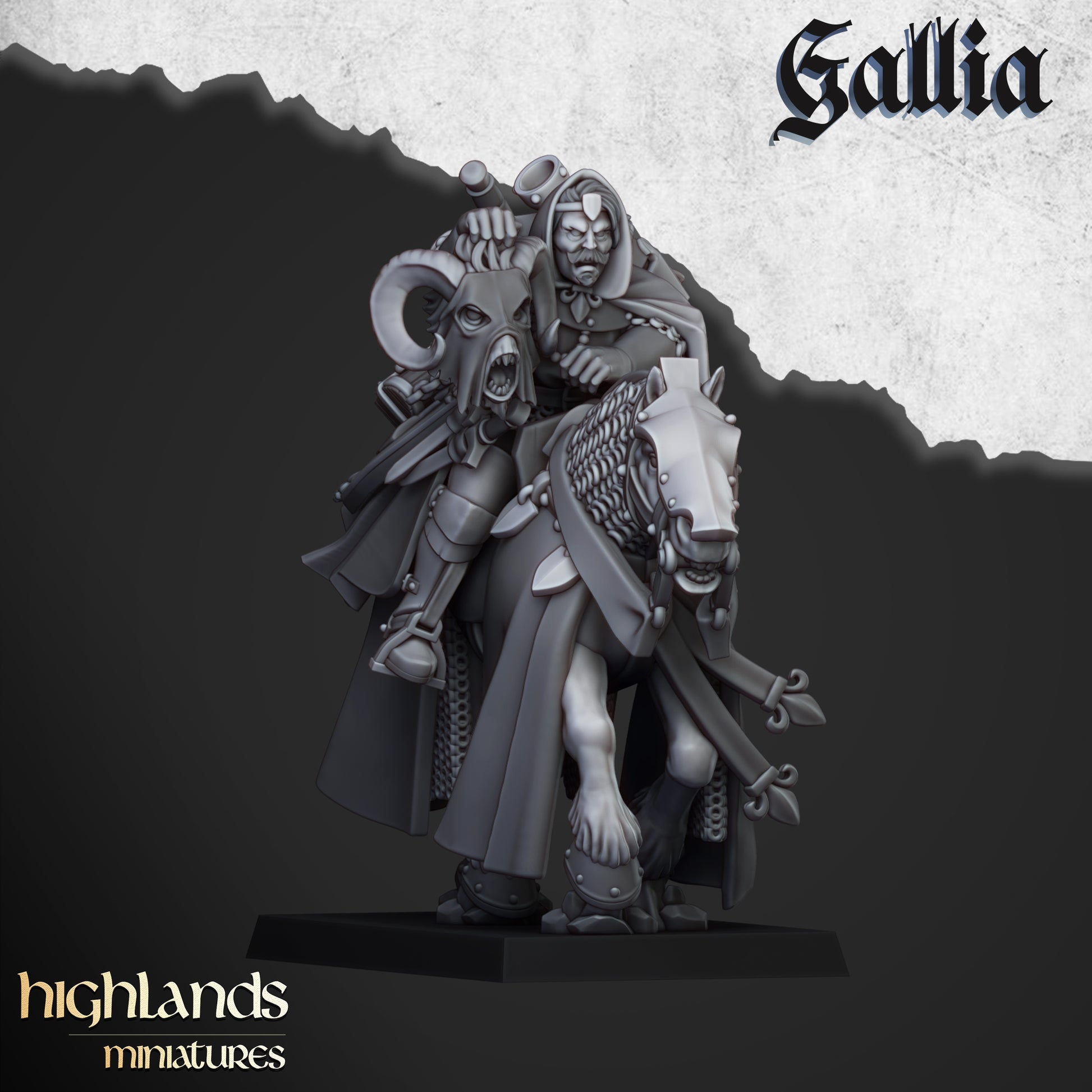 Miniatura Hombres de Armas Montados Bretones resina 28mm sin pintar - Drakholm