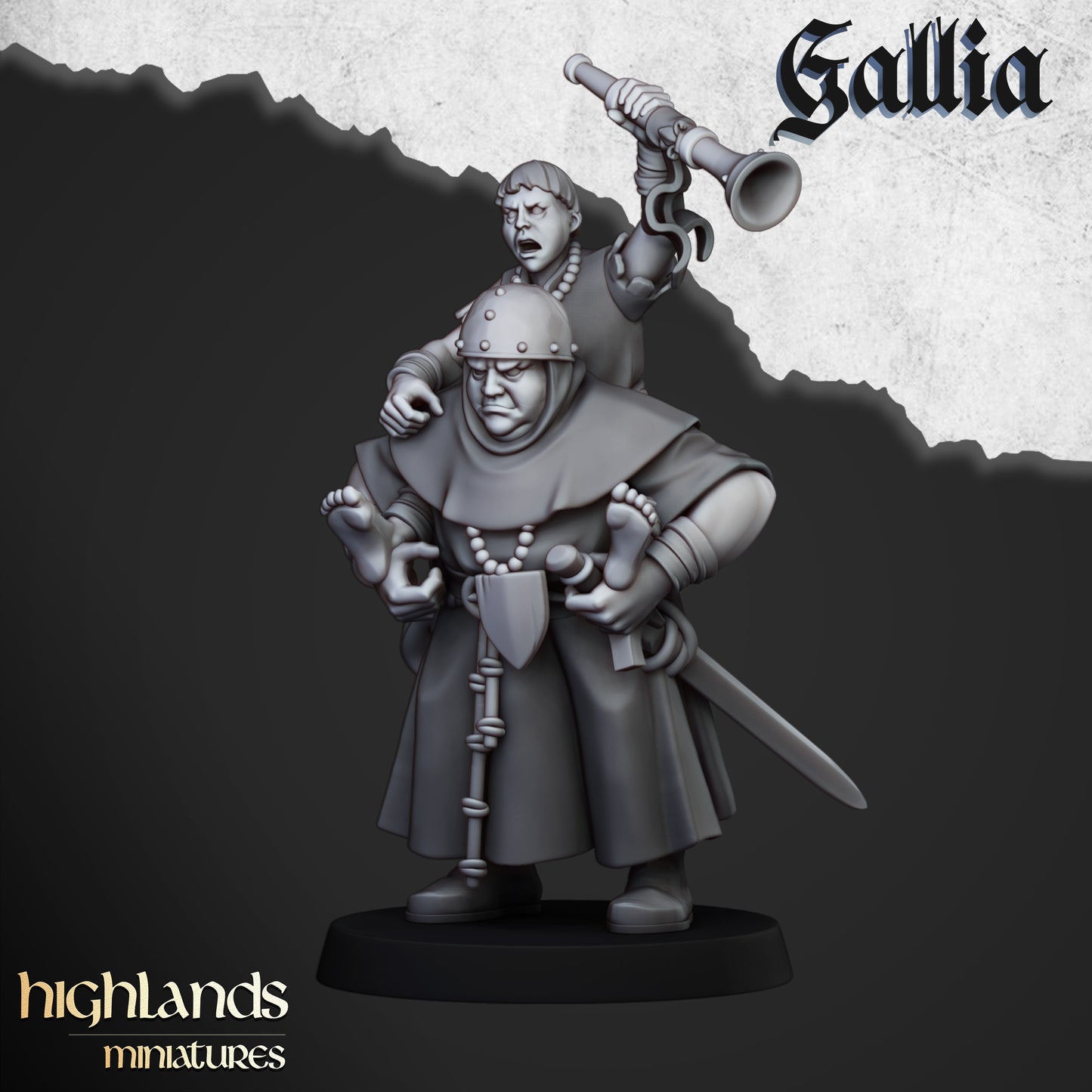 Miniatura Caballeros Reales de Gallia Bretones resina 28mm sin pintar - Drakholm