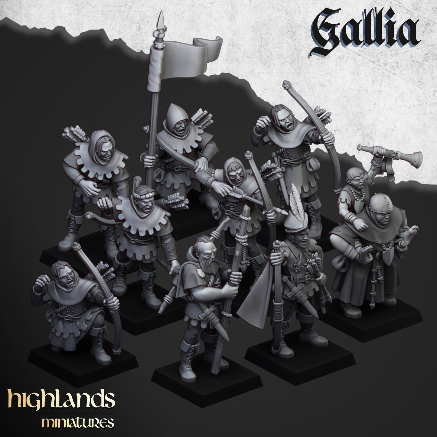 Miniatura Caballeros Reales de Gallia Bretones resina 28mm sin pintar - Drakholm