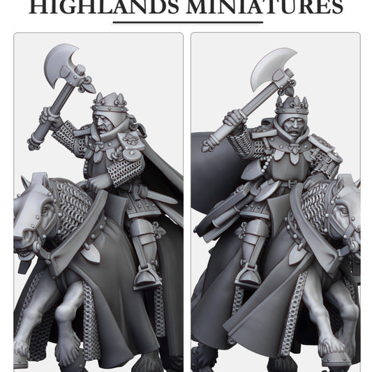Miniatura Sir Jaume, Duque de Gallia a caballo Bretones resina 28mm sin pintar - Drakholm