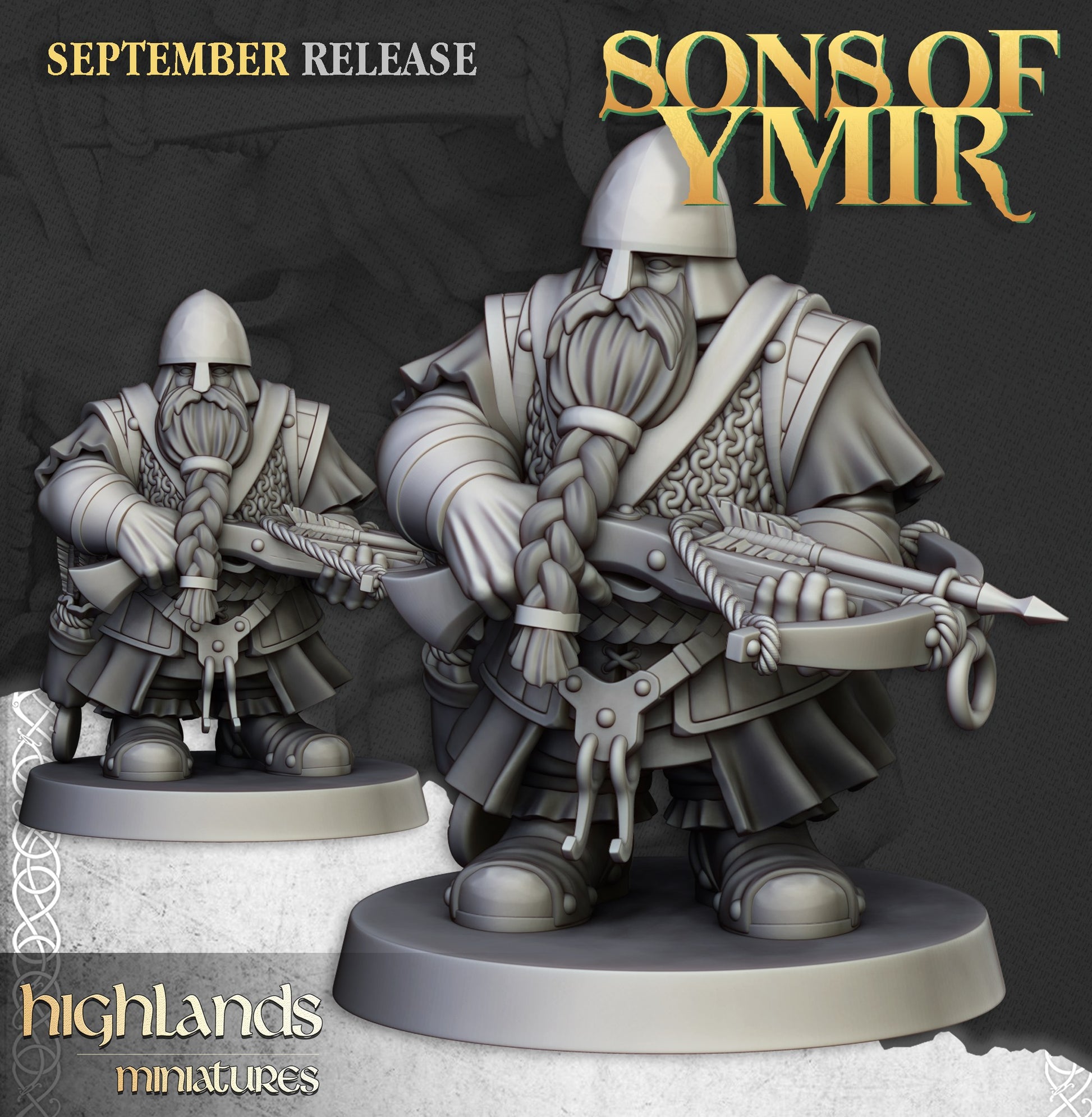 Miniatura Unidad de Ballesteros Enanos Enanos resina 28mm sin pintar - Drakholm