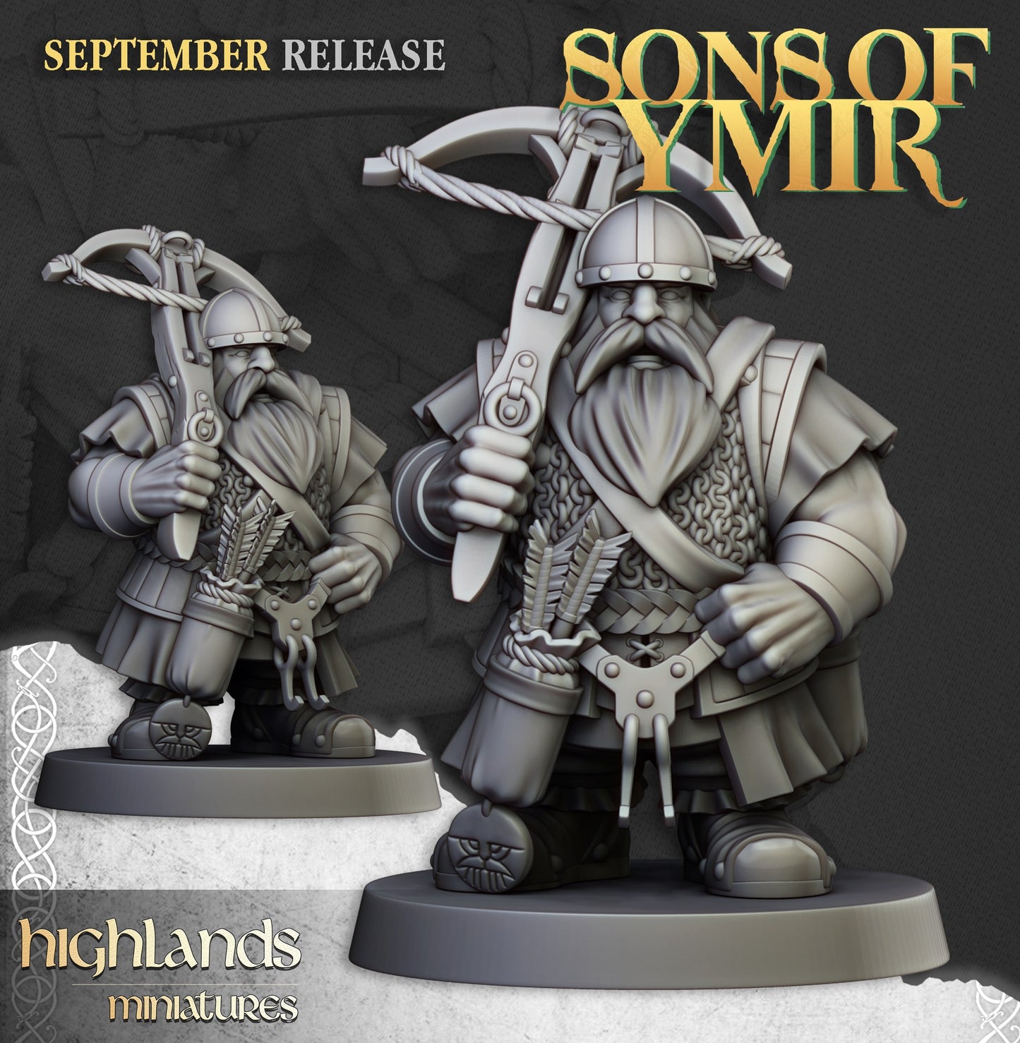 Miniatura Unidad de Ballesteros Enanos Enanos resina 28mm sin pintar - Drakholm