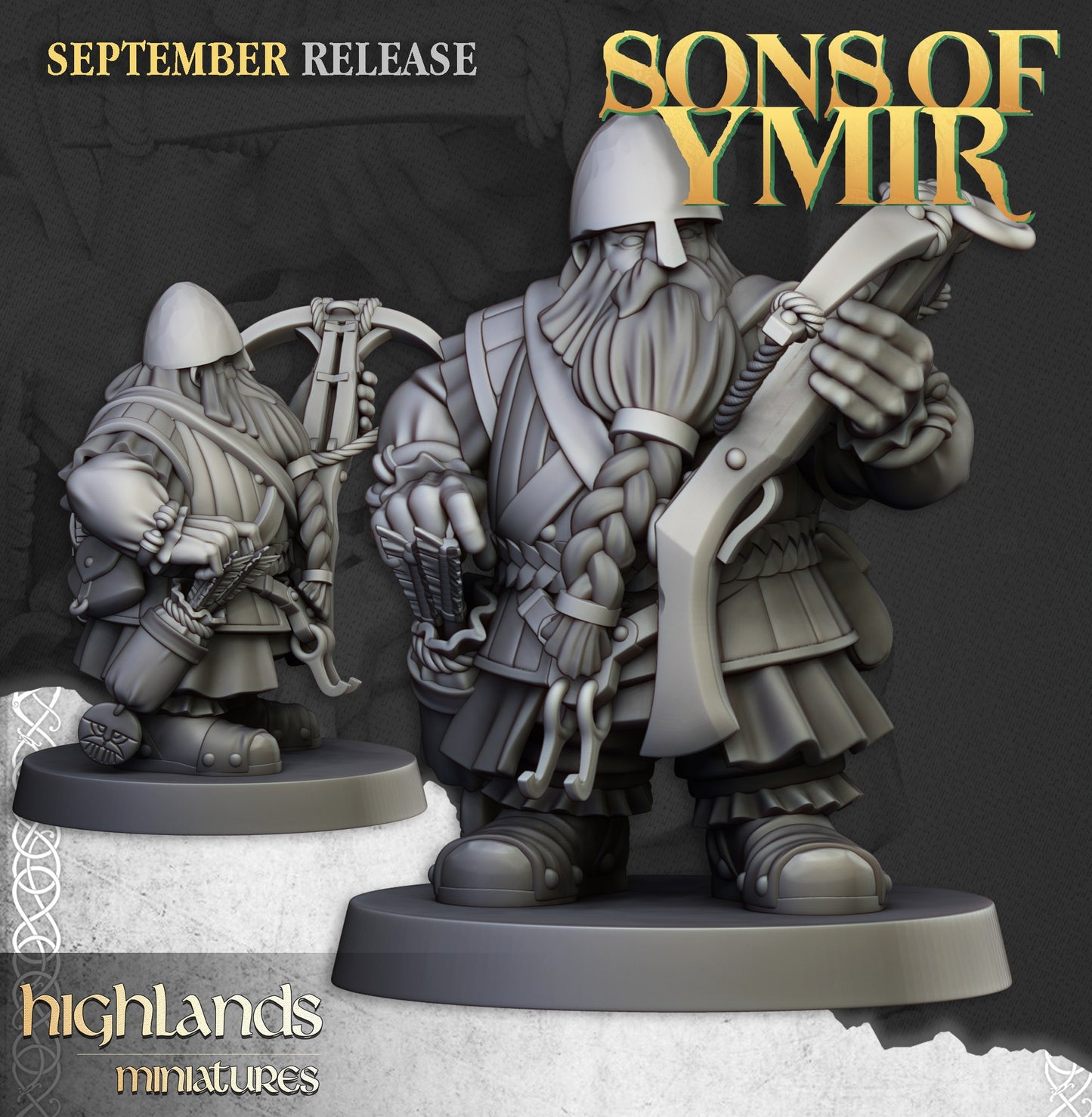 Miniatura Unidad de Ballesteros Enanos Enanos resina 28mm sin pintar - Drakholm