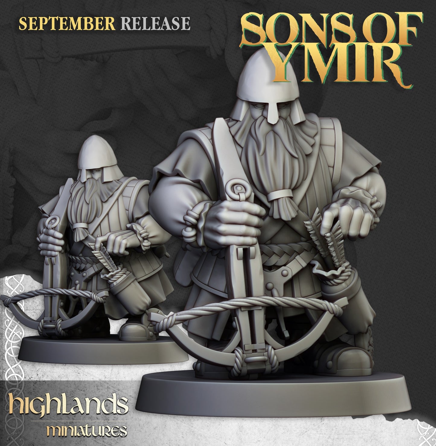 Miniatura Unidad de Ballesteros Enanos Enanos resina 28mm sin pintar - Drakholm