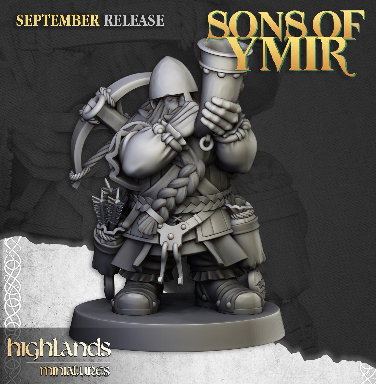 Miniatura Unidad de Ballesteros Enanos Enanos resina 28mm sin pintar - Drakholm