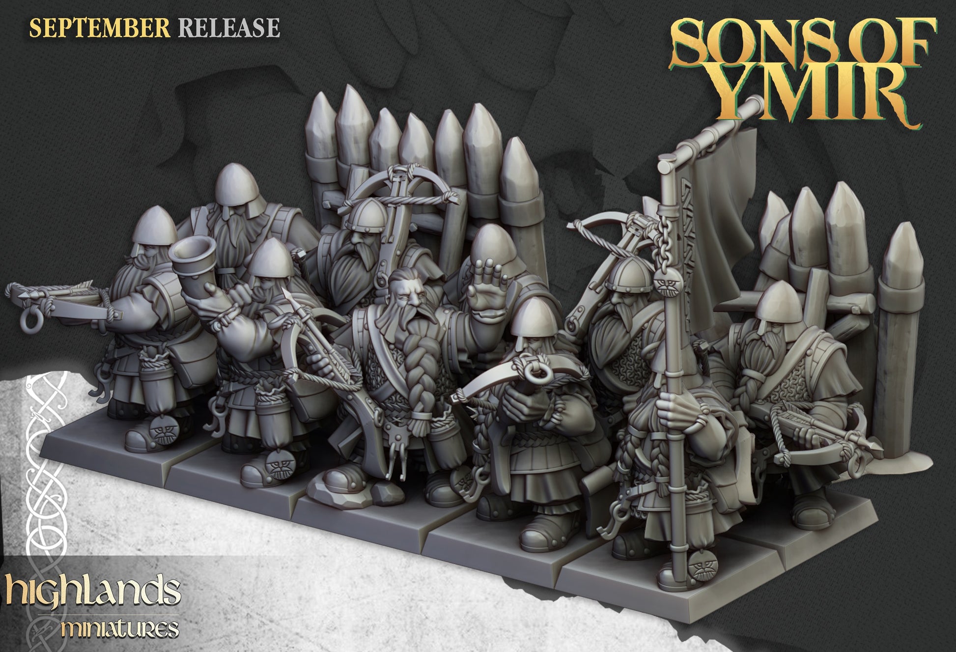 Miniatura Unidad de Ballesteros Enanos Enanos resina 28mm sin pintar - Drakholm