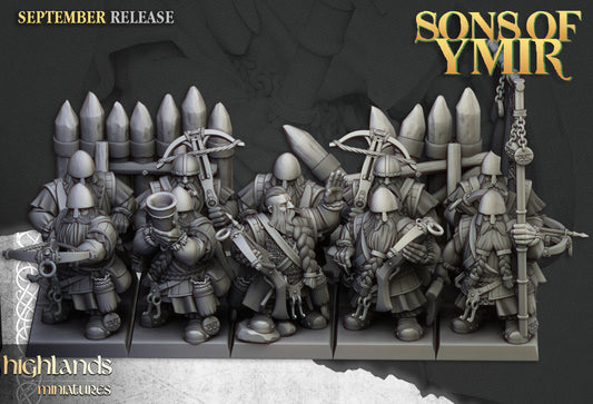 Miniatura Unidad de Ballesteros Enanos Enanos resina 28mm sin pintar - Drakholm