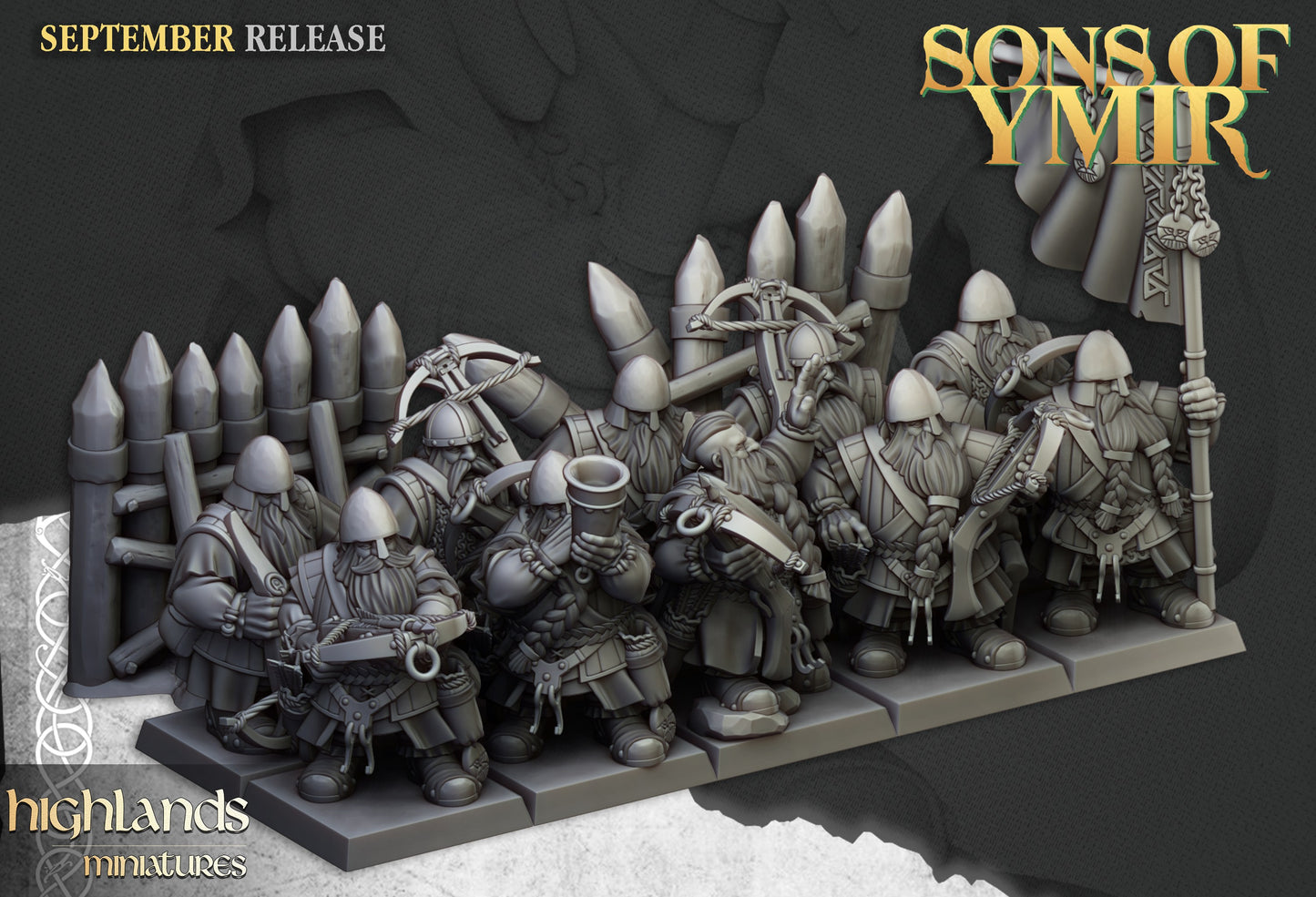 Miniatura Unidad de Ballesteros Enanos Enanos resina 28mm sin pintar - Drakholm