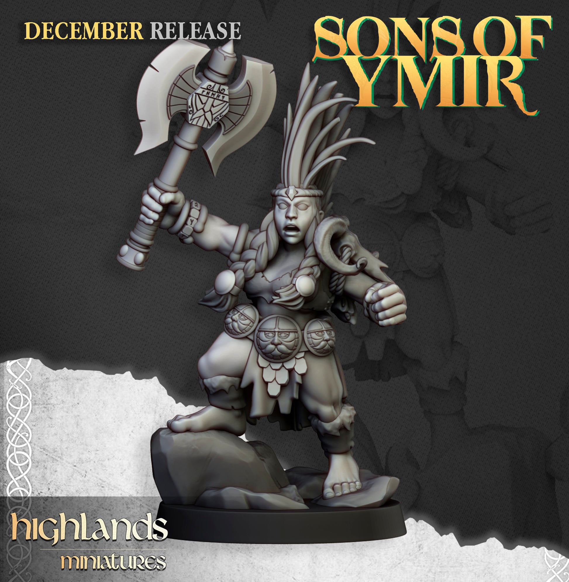 Miniatura Cazador de Demonios Enanos resina 28mm sin pintar - Drakholm