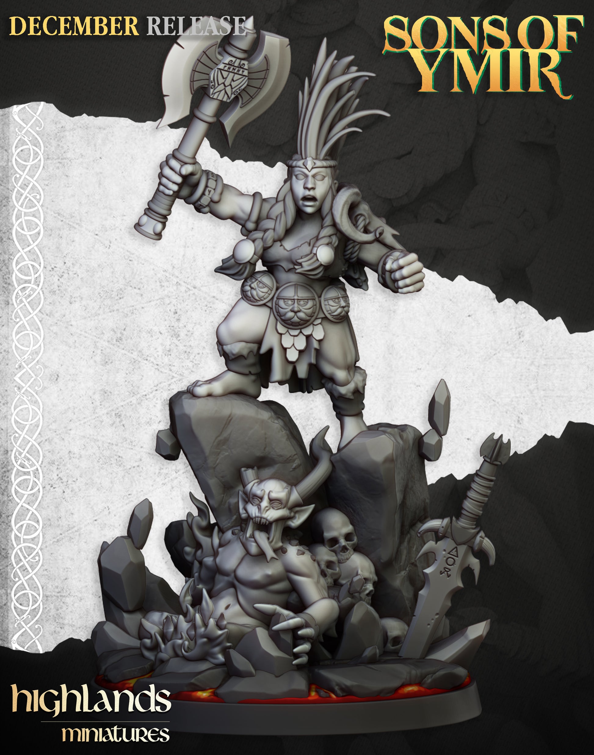 Miniatura Cazador de Demonios Enanos resina 28mm sin pintar - Drakholm