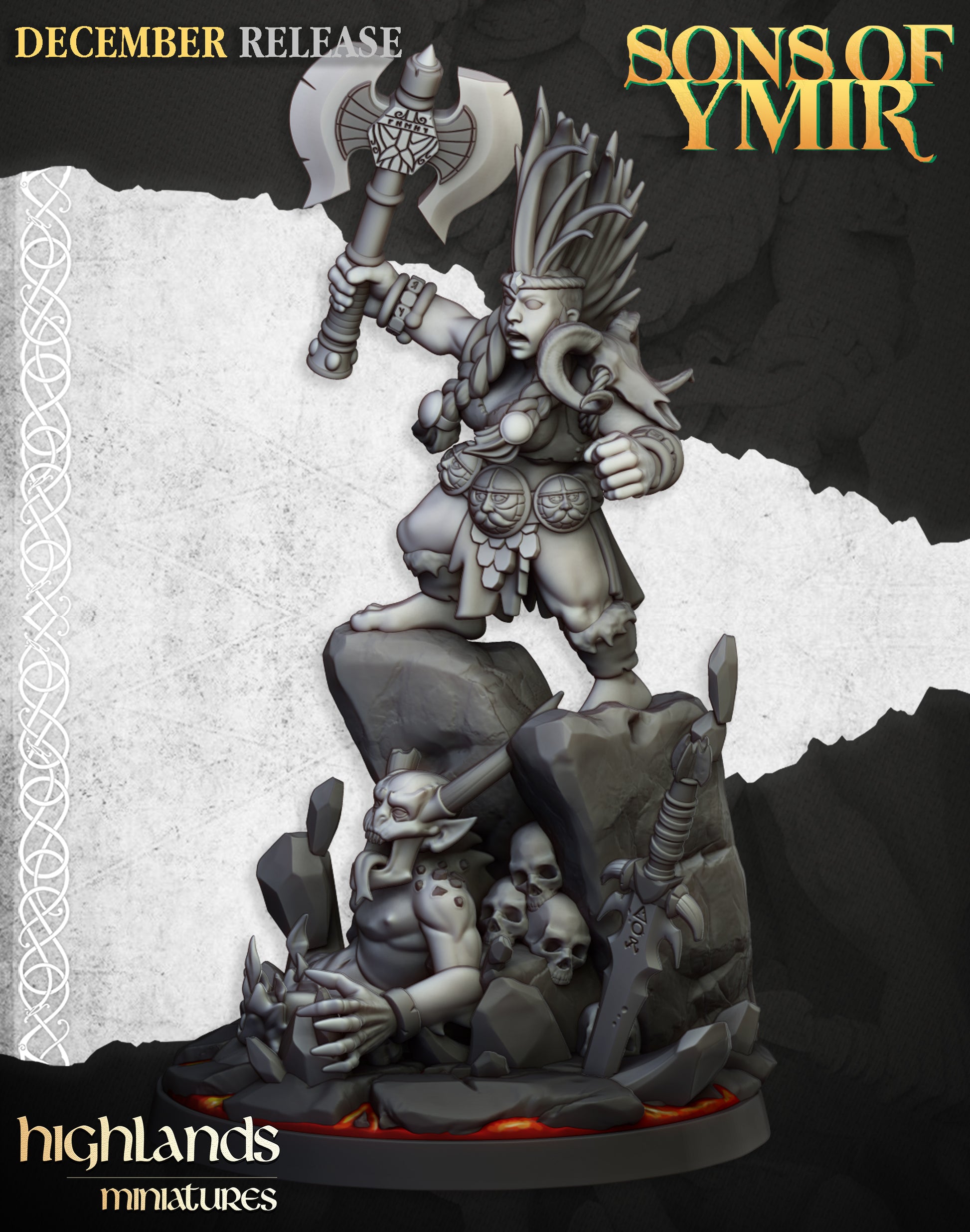 Miniatura Cazador de Demonios Enanos resina 28mm sin pintar - Drakholm