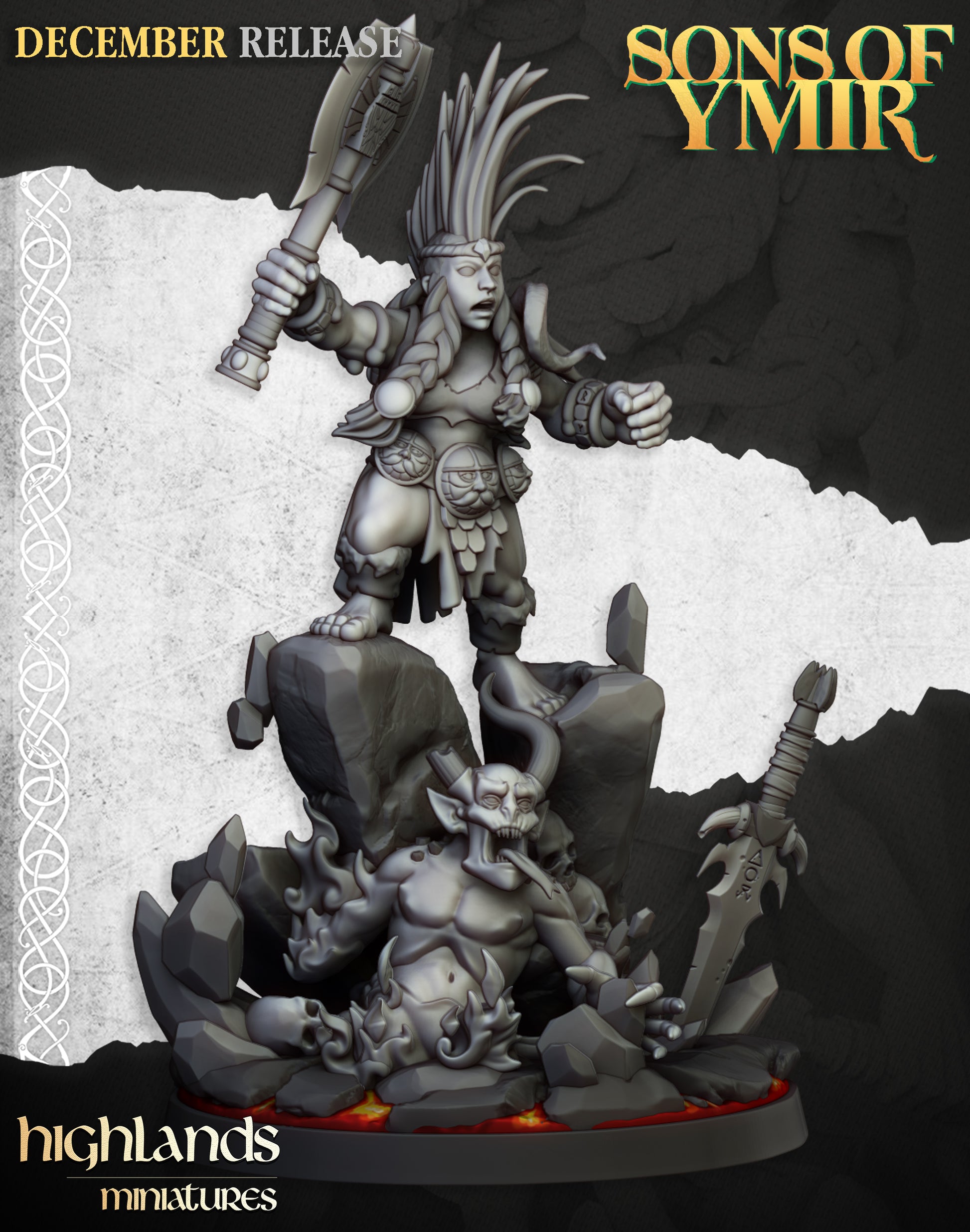 Miniatura Cazador de Demonios Enanos resina 28mm sin pintar - Drakholm