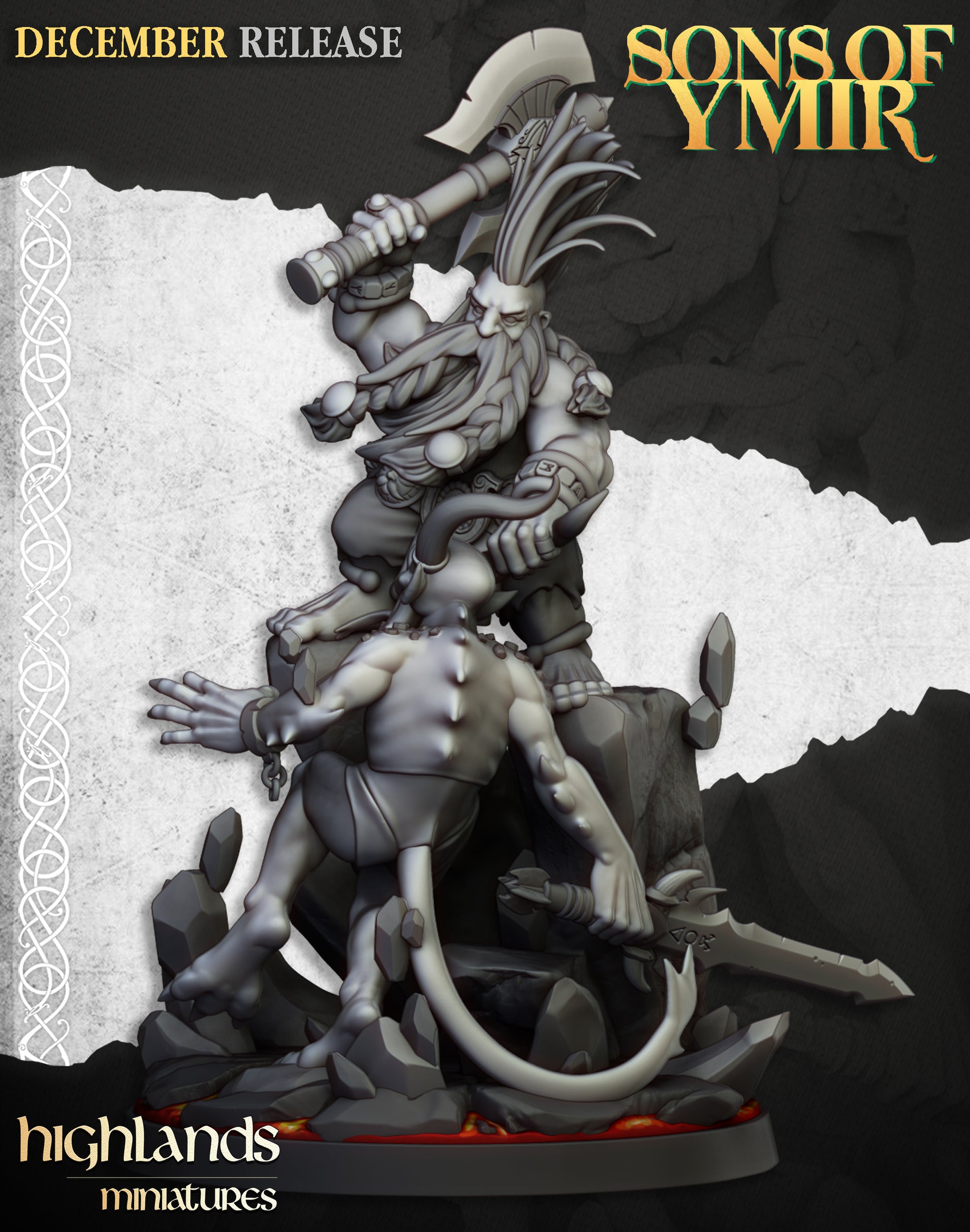 Miniatura Cazador de Demonios Enanos resina 28mm sin pintar - Drakholm