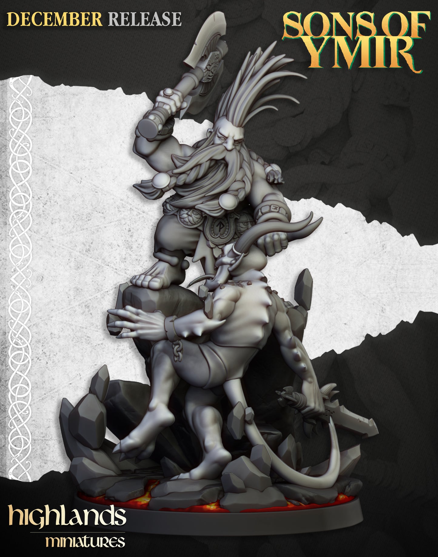 Miniatura Cazador de Demonios Enanos resina 28mm sin pintar - Drakholm