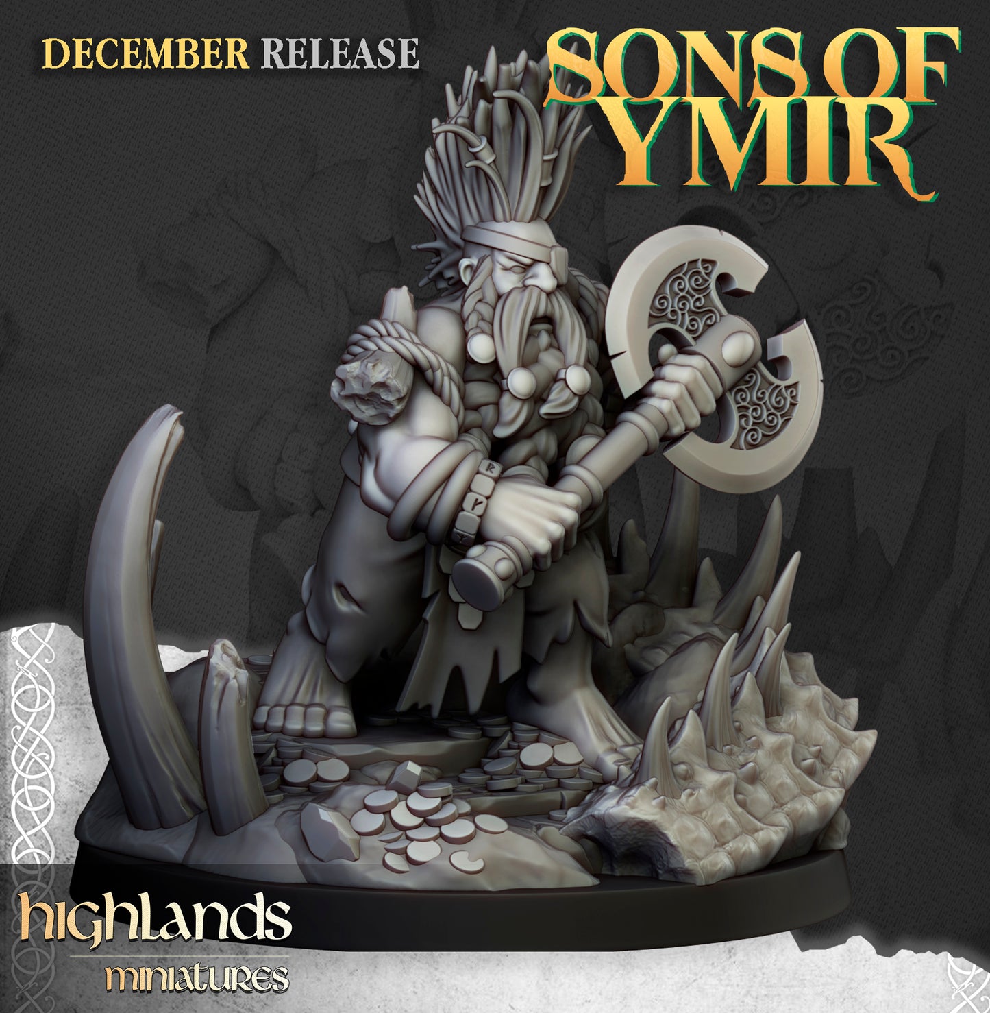 Miniatura Cazador de Dragones Enanos resina 28mm sin pintar - Drakholm