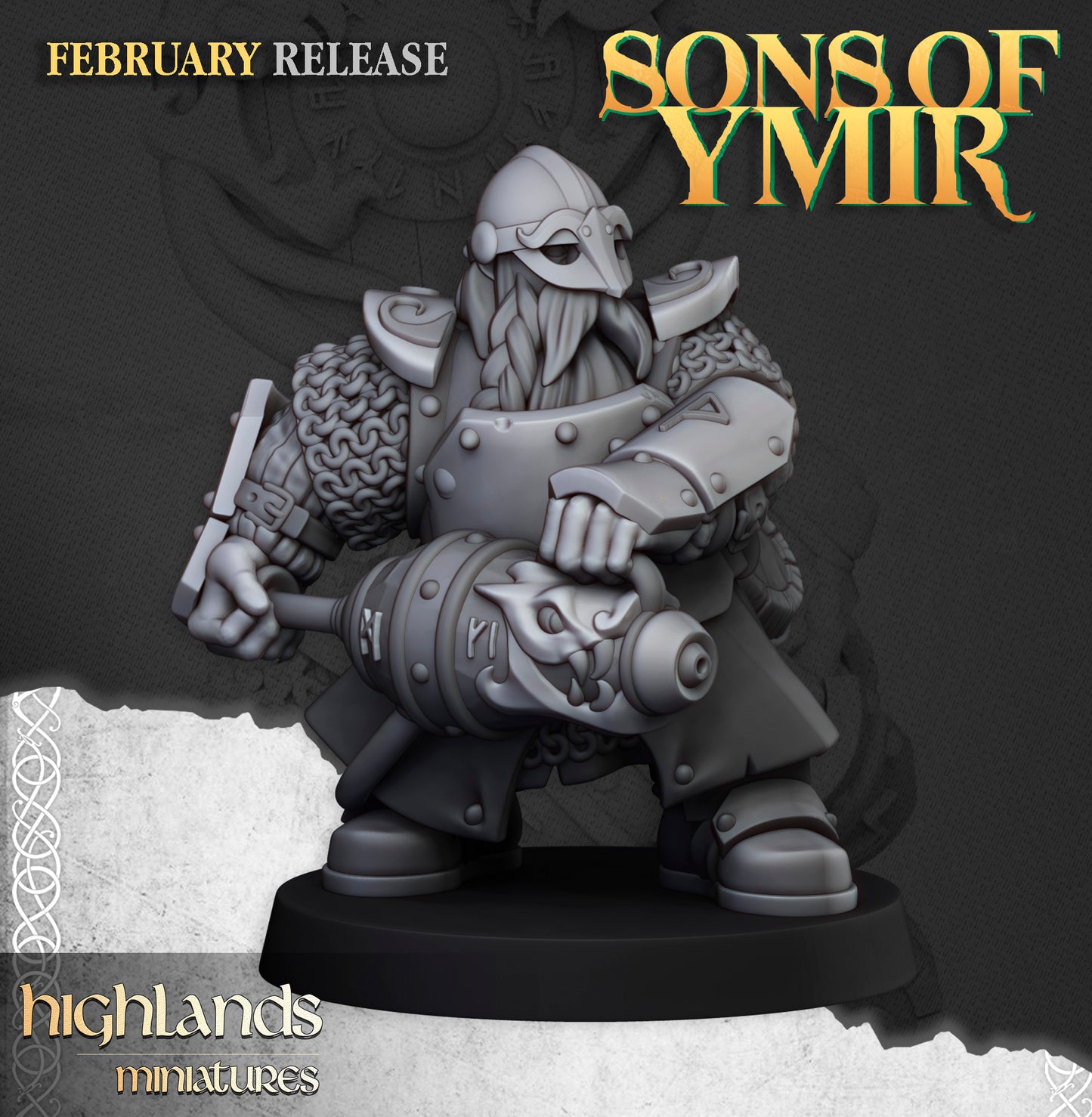 Miniatura Escupefuegos Enano Enanos resina 28mm sin pintar - Drakholm