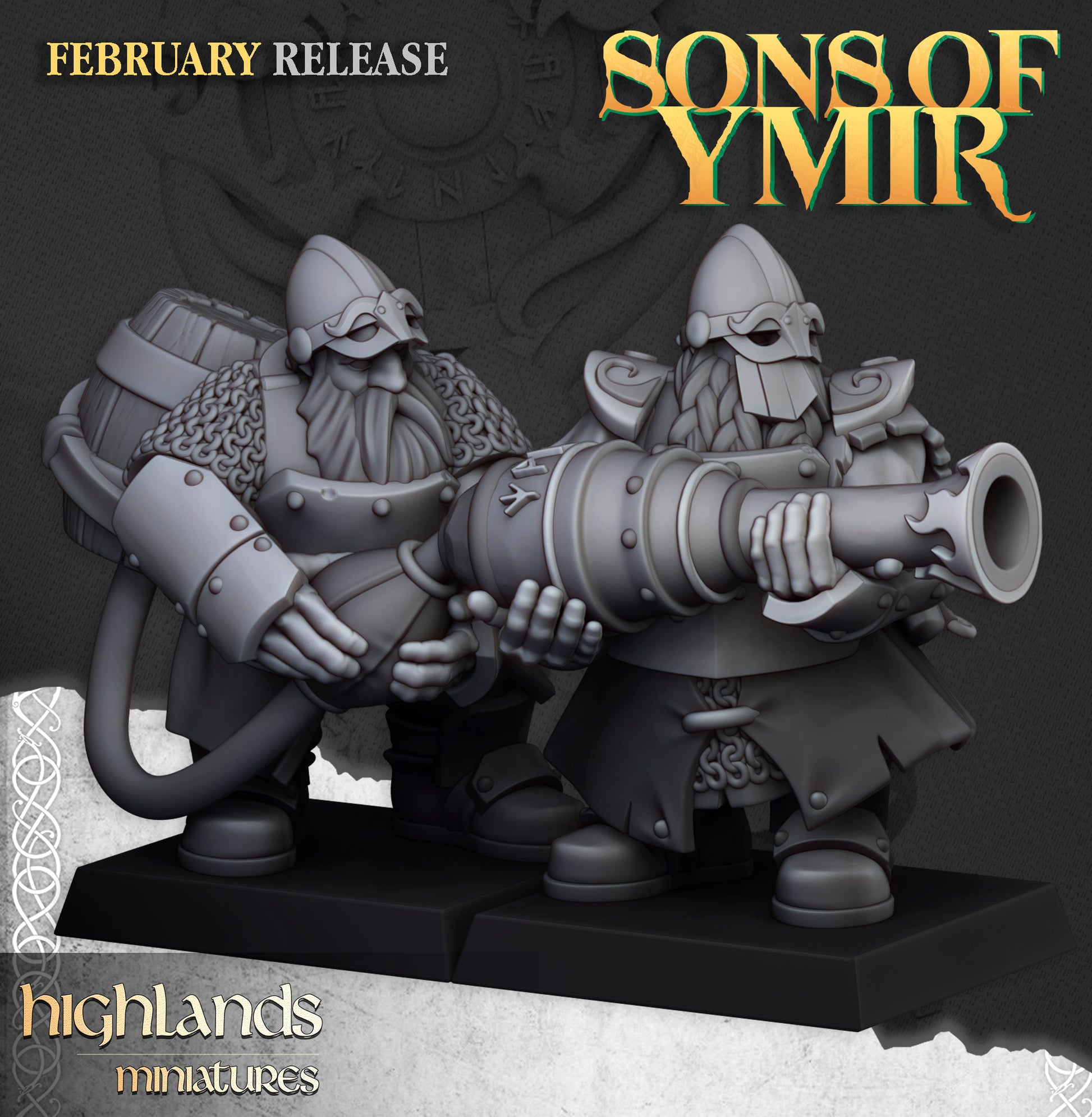 Miniatura Escupefuegos Enano Enanos resina 28mm sin pintar - Drakholm