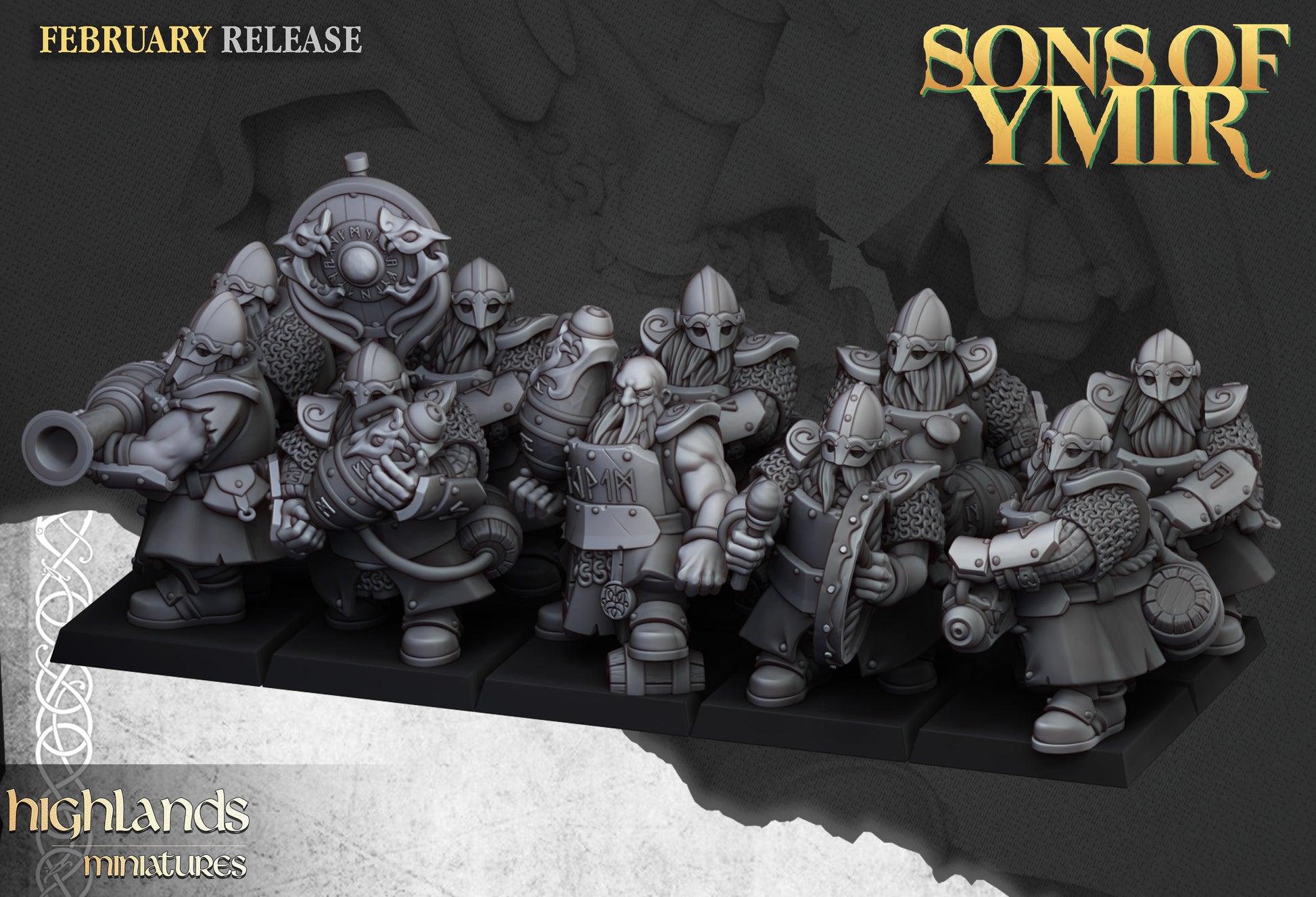Miniatura Escupefuegos Enano Enanos resina 28mm sin pintar - Drakholm