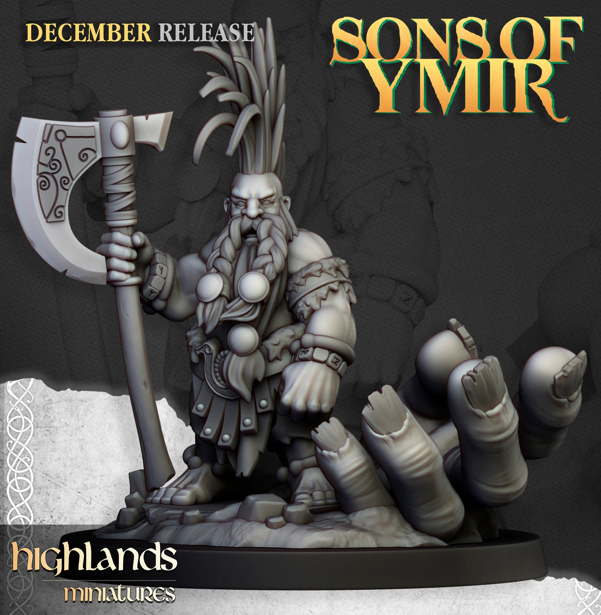 Miniatura Cazador de Gigantes Enanos resina 28mm sin pintar - Drakholm
