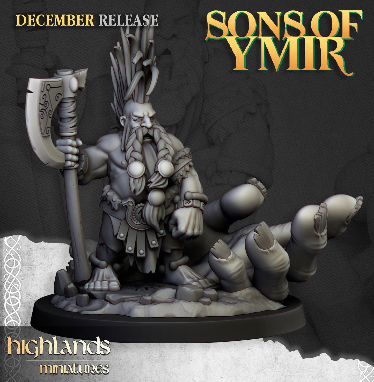 Miniatura Cazador de Gigantes Enanos resina 28mm sin pintar - Drakholm