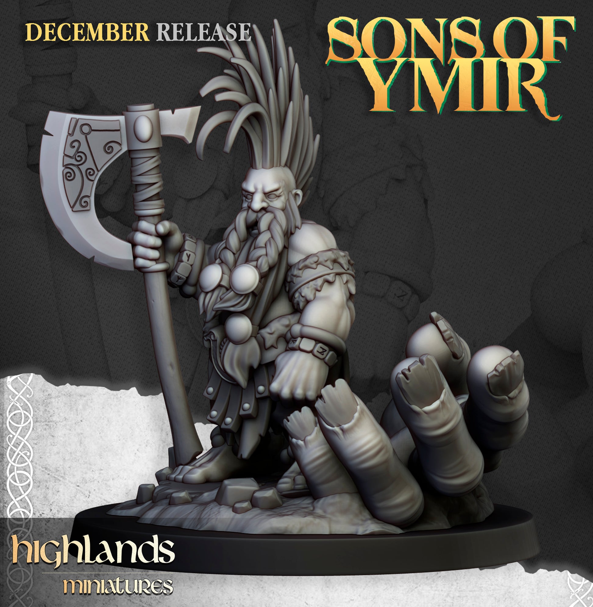Miniatura Cazador de Gigantes Enanos resina 28mm sin pintar - Drakholm