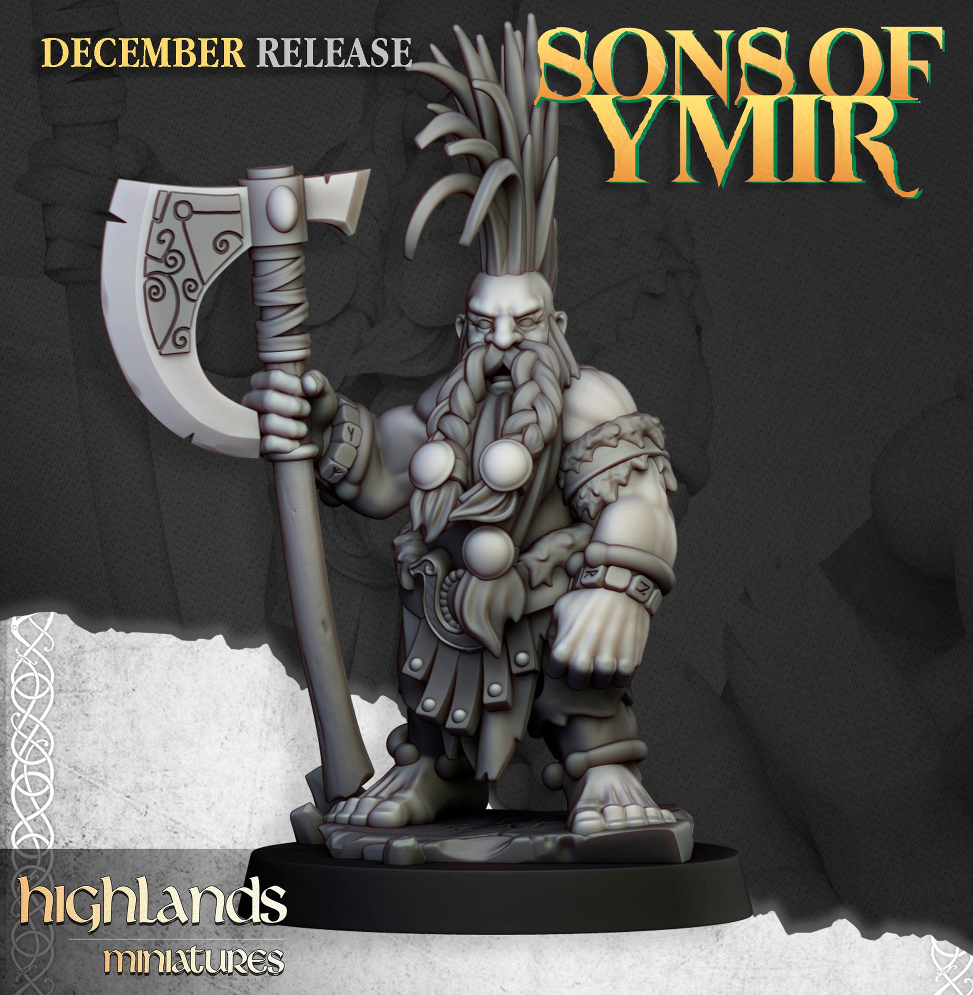 Miniatura Cazador de Gigantes Enanos resina 28mm sin pintar - Drakholm