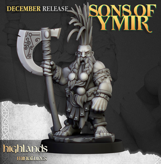 Miniatura Cazador de Gigantes Enanos resina 28mm sin pintar - Drakholm