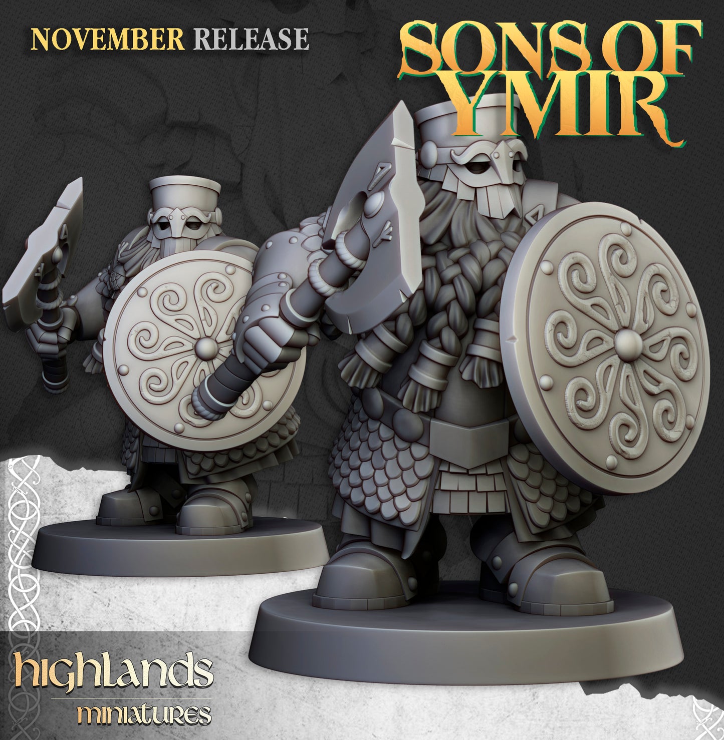 Miniatura Huscarles Enanos Enanos resina 28mm sin pintar - Drakholm