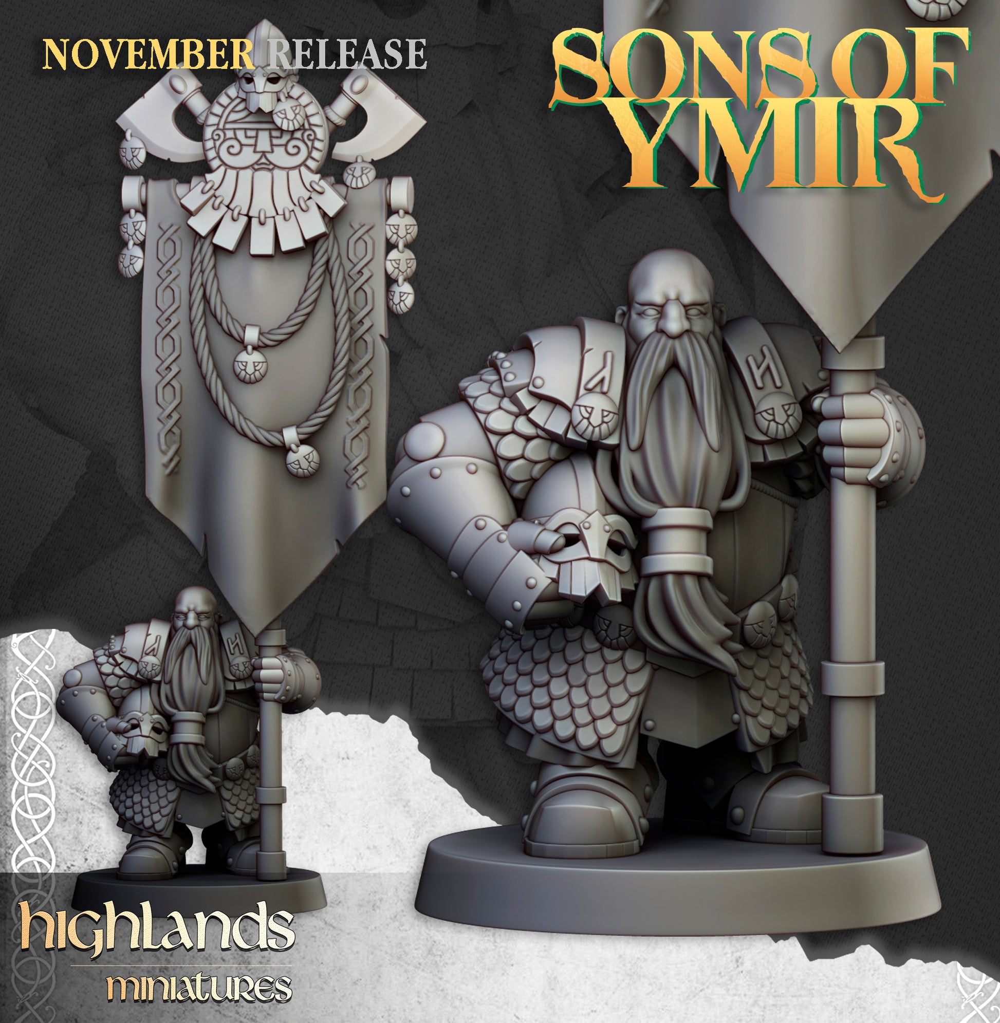 Miniatura Huscarles Enanos Enanos resina 28mm sin pintar - Drakholm