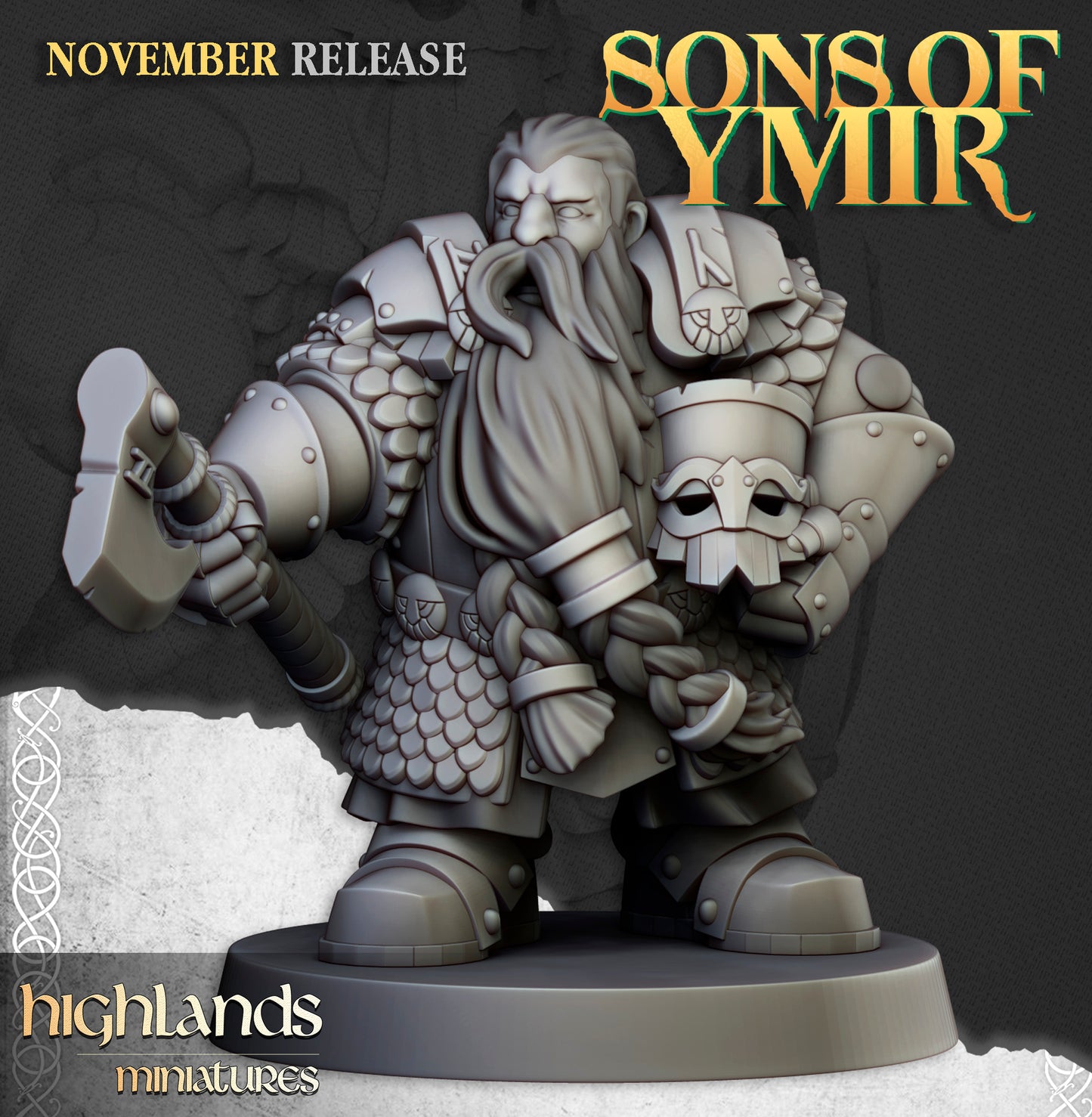 Miniatura Huscarles Enanos Enanos resina 28mm sin pintar - Drakholm