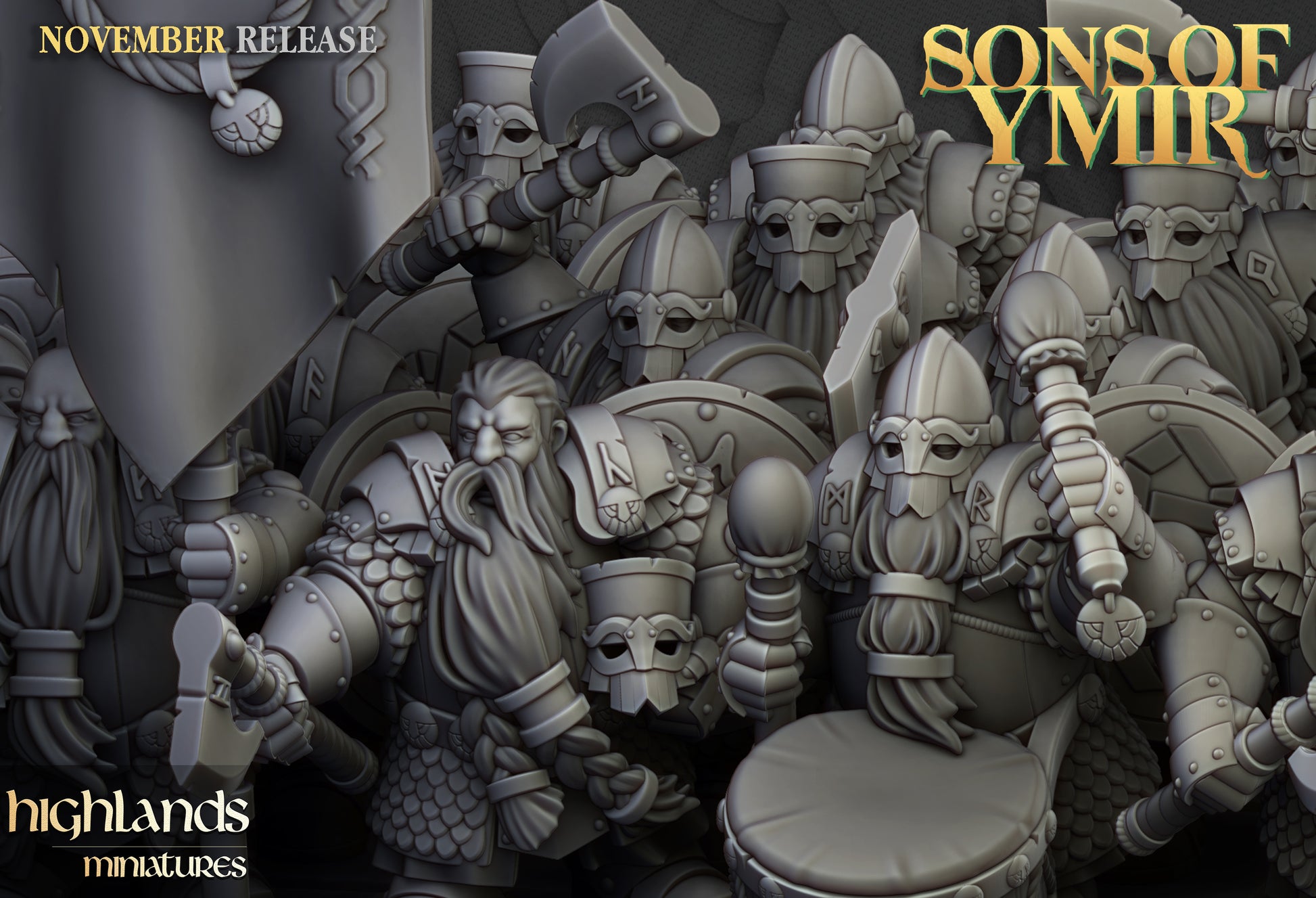 Miniatura Huscarles Enanos Enanos resina 28mm sin pintar - Drakholm