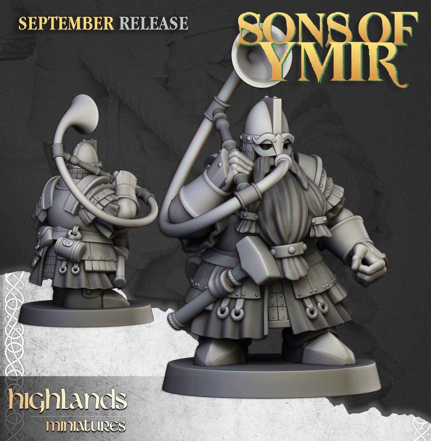 Miniatura Unidad de Guardia Real Enana Enanos resina 28mm sin pintar - Drakholm