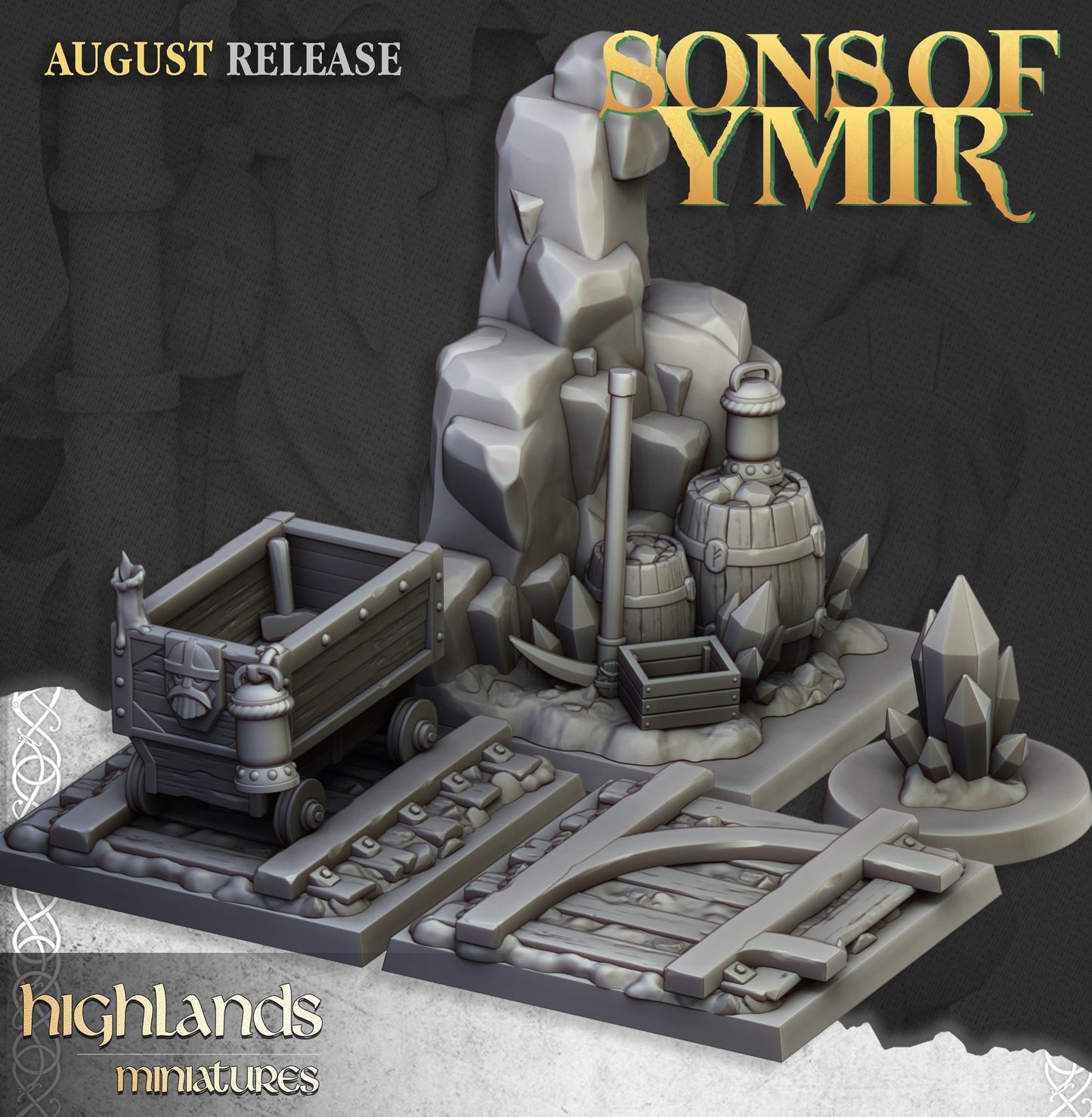 Miniatura Mineros Enanos Enanos resina 28mm sin pintar - Drakholm