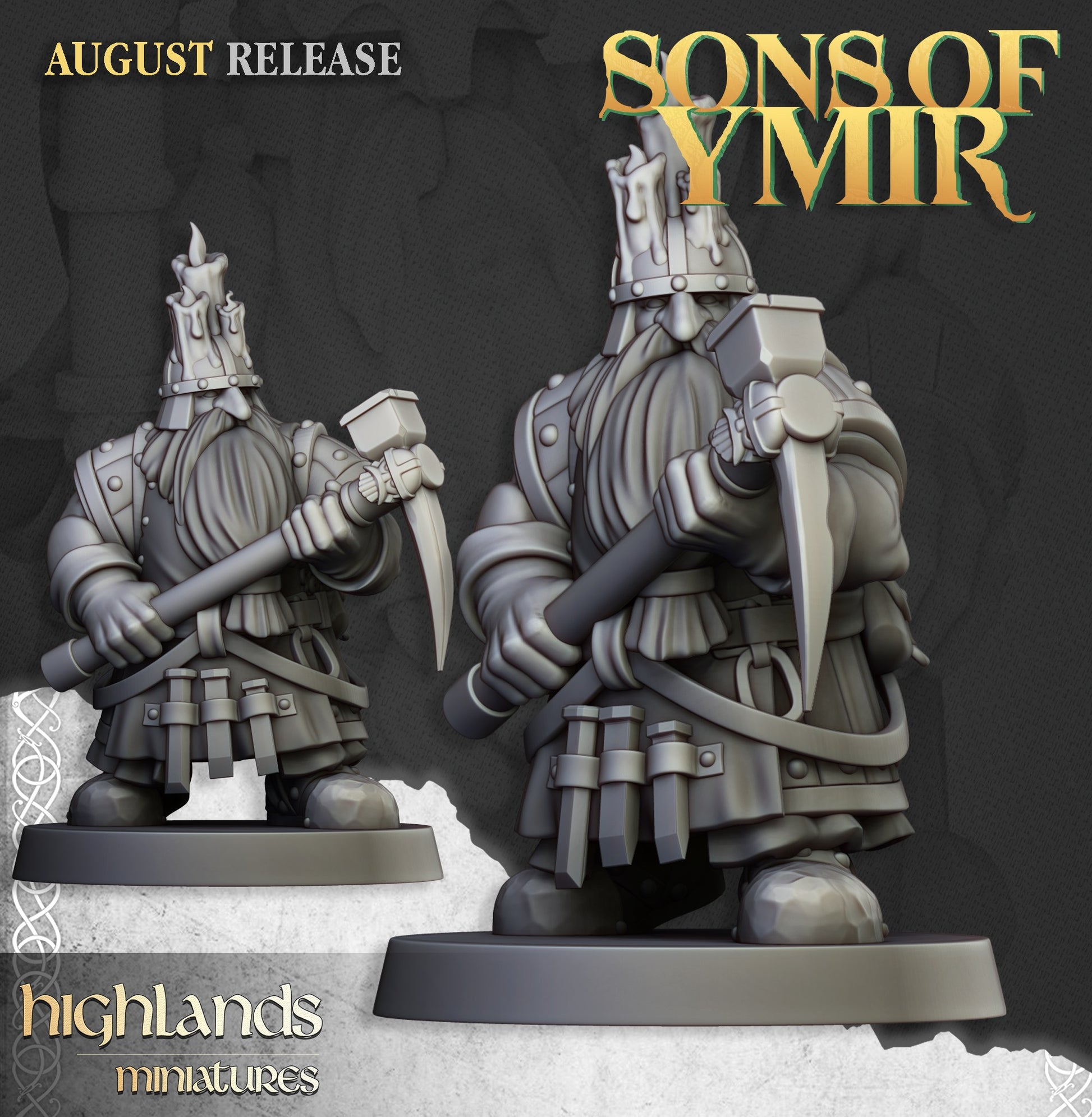 Miniatura Mineros Enanos Enanos resina 28mm sin pintar - Drakholm