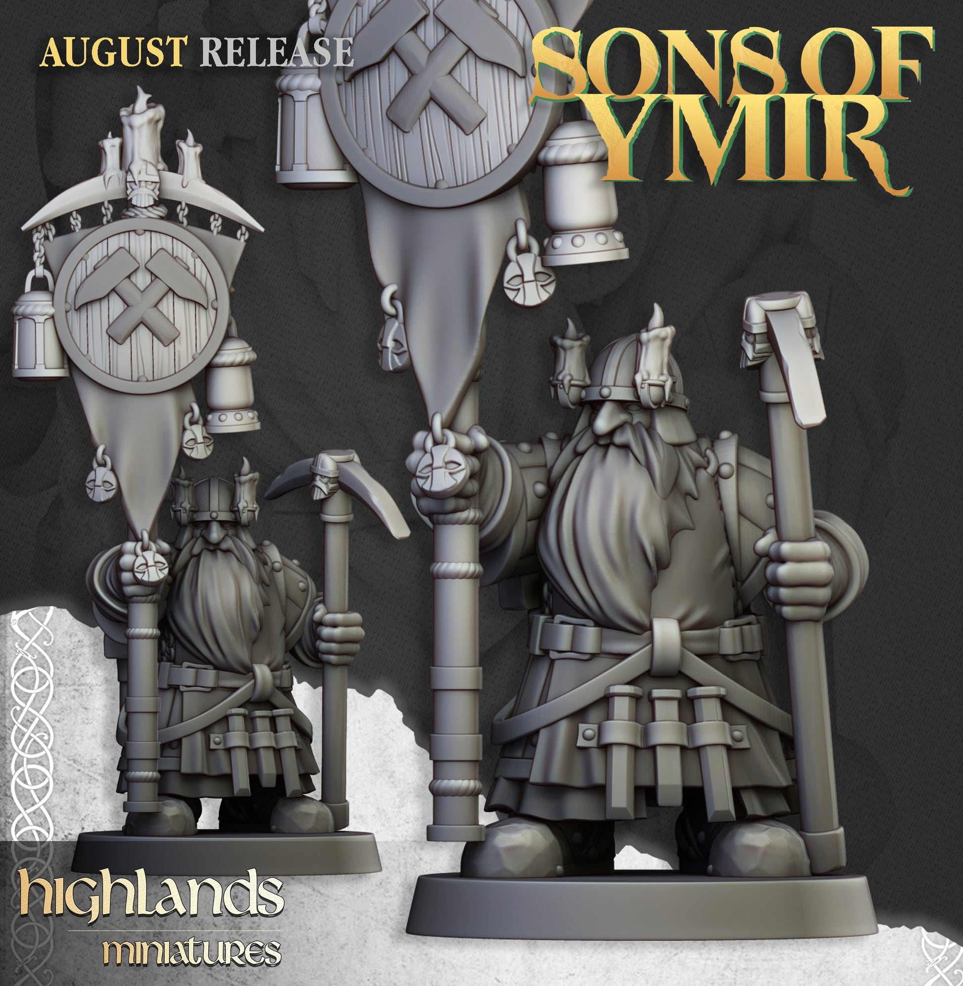 Miniatura Mineros Enanos Enanos resina 28mm sin pintar - Drakholm