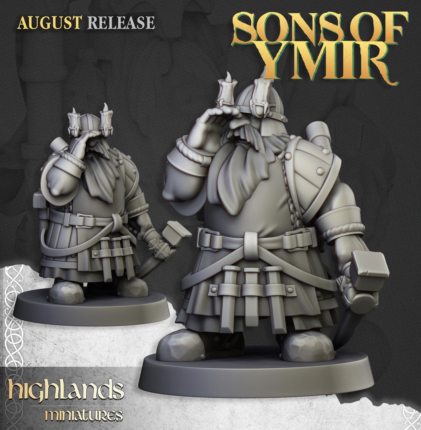 Miniatura Mineros Enanos Enanos resina 28mm sin pintar - Drakholm